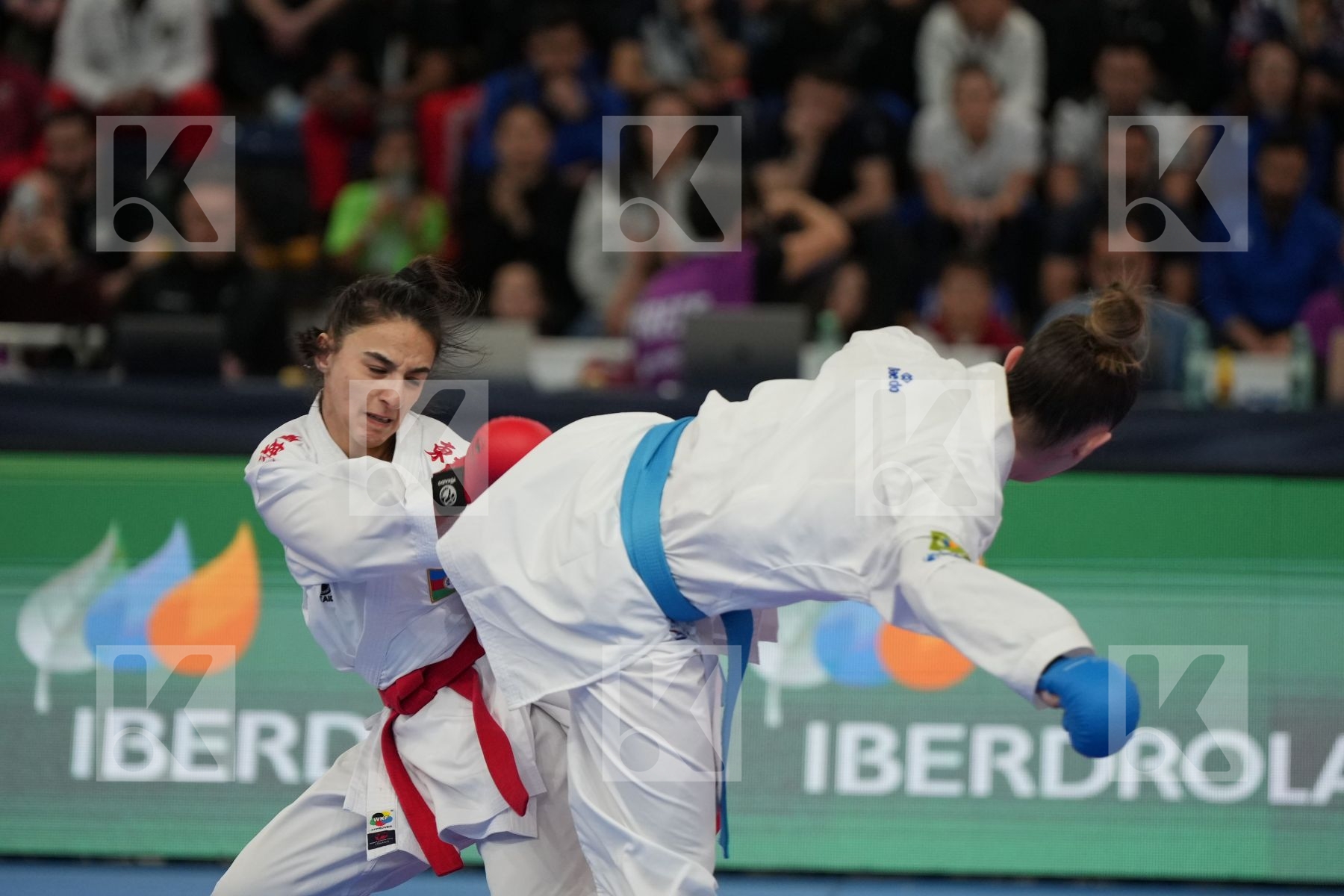 TEYMUROVA FIDAN (AZERBAIJAN) vs GOMEZ MORALES NADIA (SPAIN) in Female Kumite -50 Kg - bronze bout