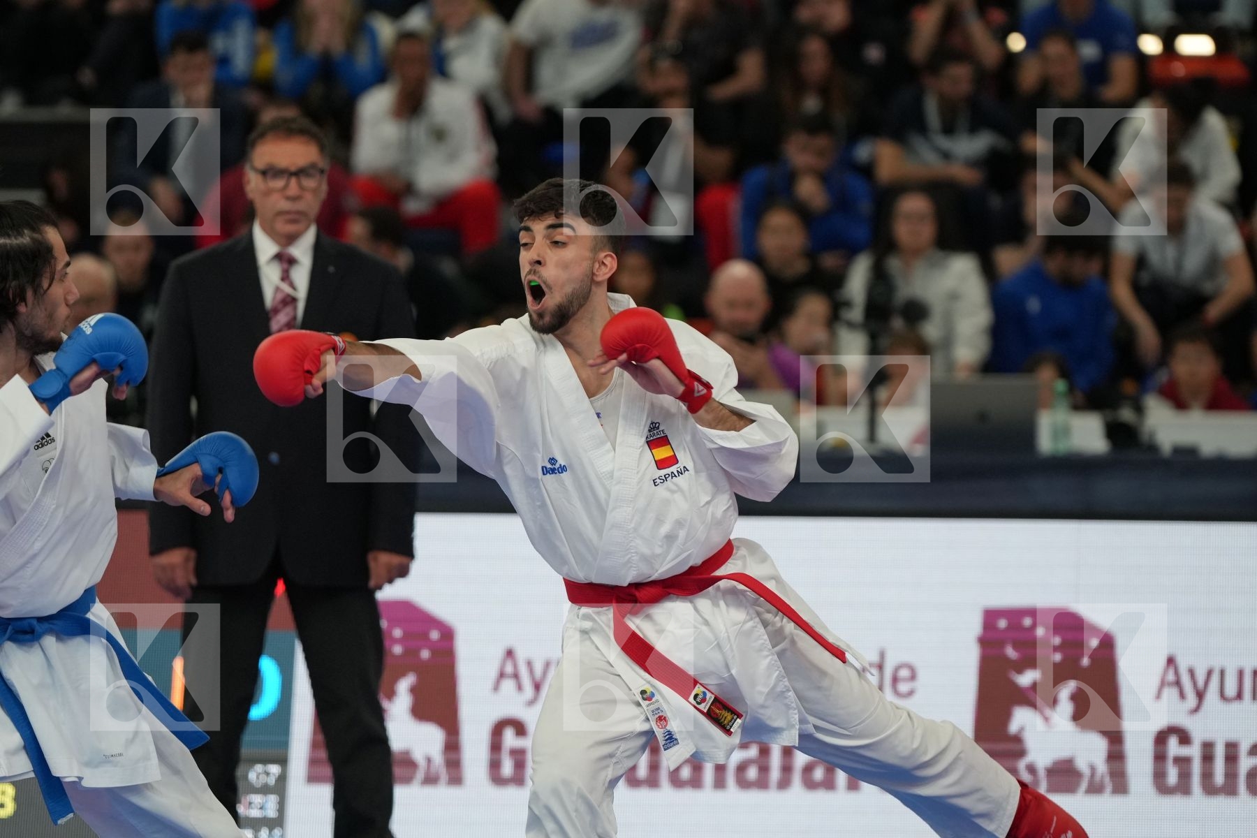 DELESTAL JIMENO FERNANDO (SPAIN) vs UYGUR BURAK (TURKEY) in Male Kumite -67 Kg - bronze bout