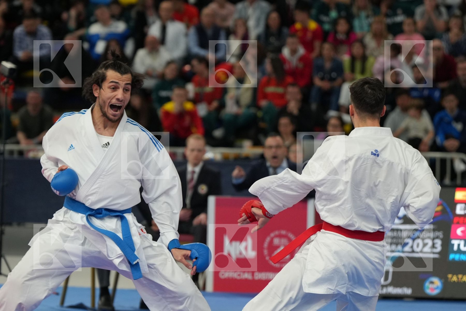 DELESTAL JIMENO FERNANDO (SPAIN) vs UYGUR BURAK (TURKEY) in Male Kumite -67 Kg - bronze bout