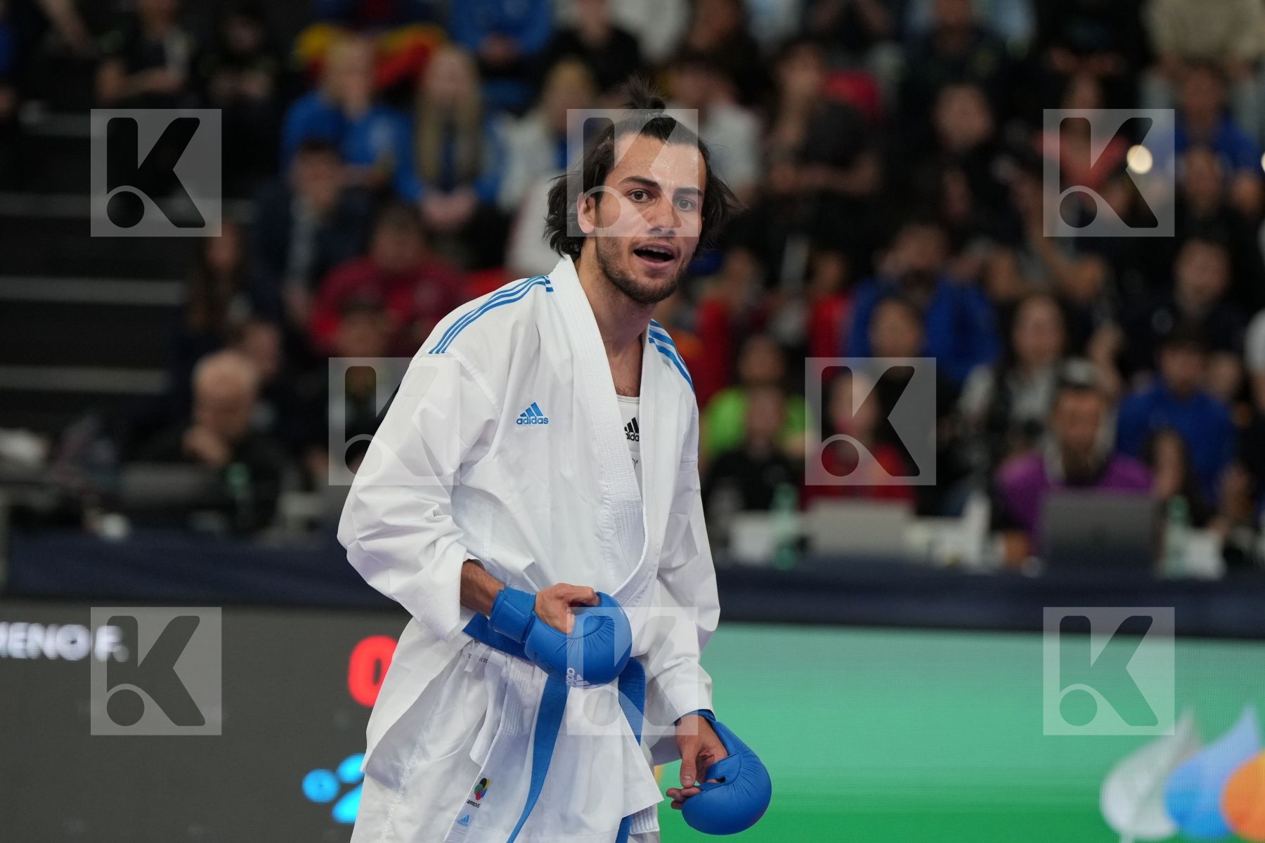 DELESTAL JIMENO FERNANDO (SPAIN) vs UYGUR BURAK (TURKEY) in Male Kumite -67 Kg - bronze bout