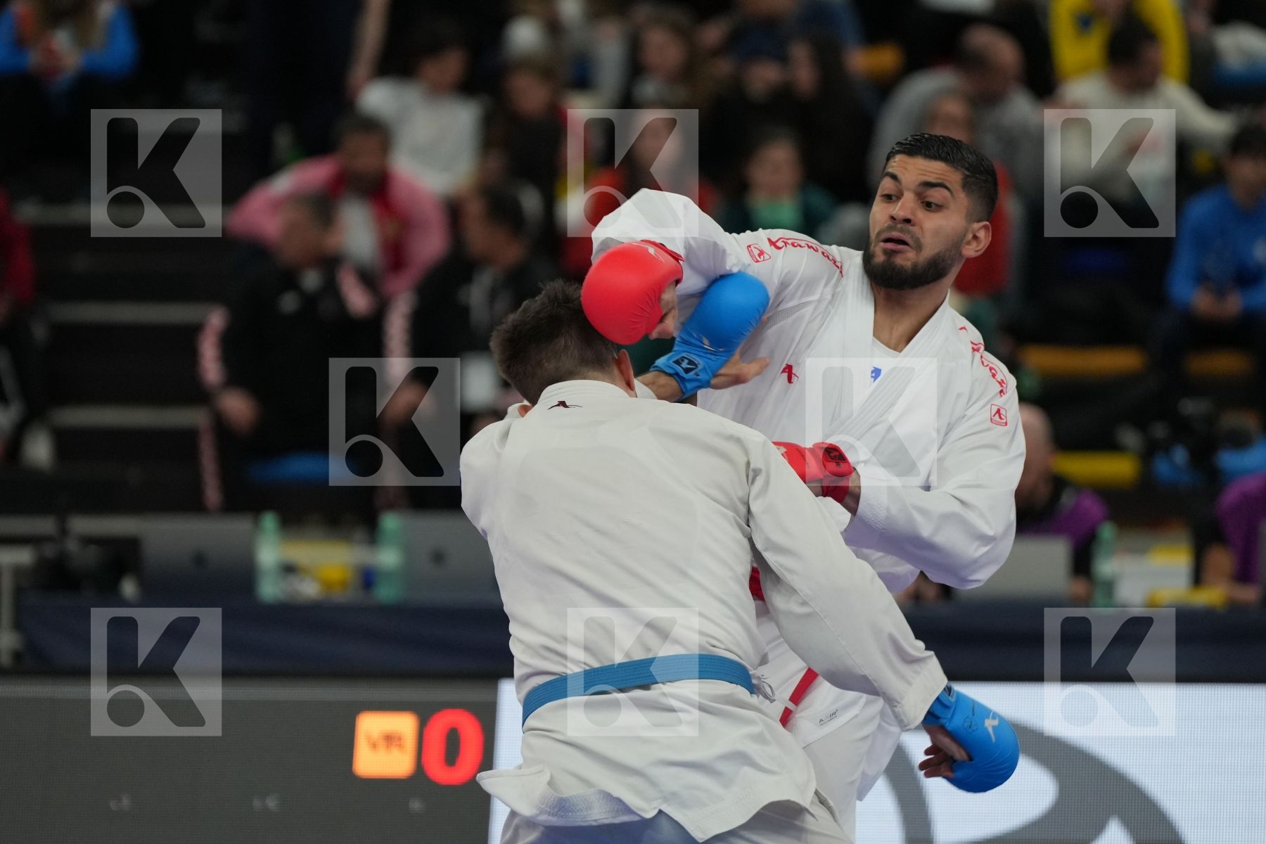 FILALI MEHDI (FRANCE) vs TZANOS GEORGIOS (GREECE) in Male Kumite 84+ Kg - Final bout