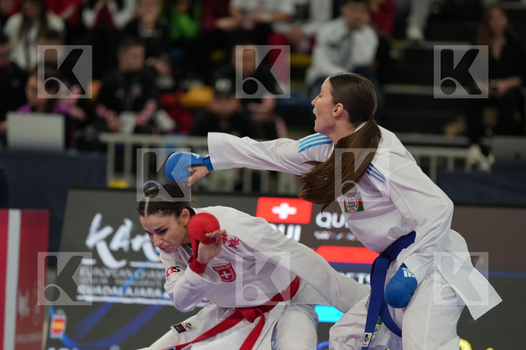 QUIRICI ELENA (SWITZERLAND) vs ZARETSKA IRYNA (AZERBAIJAN) in Female Kumite -68 Kg - Final bout
