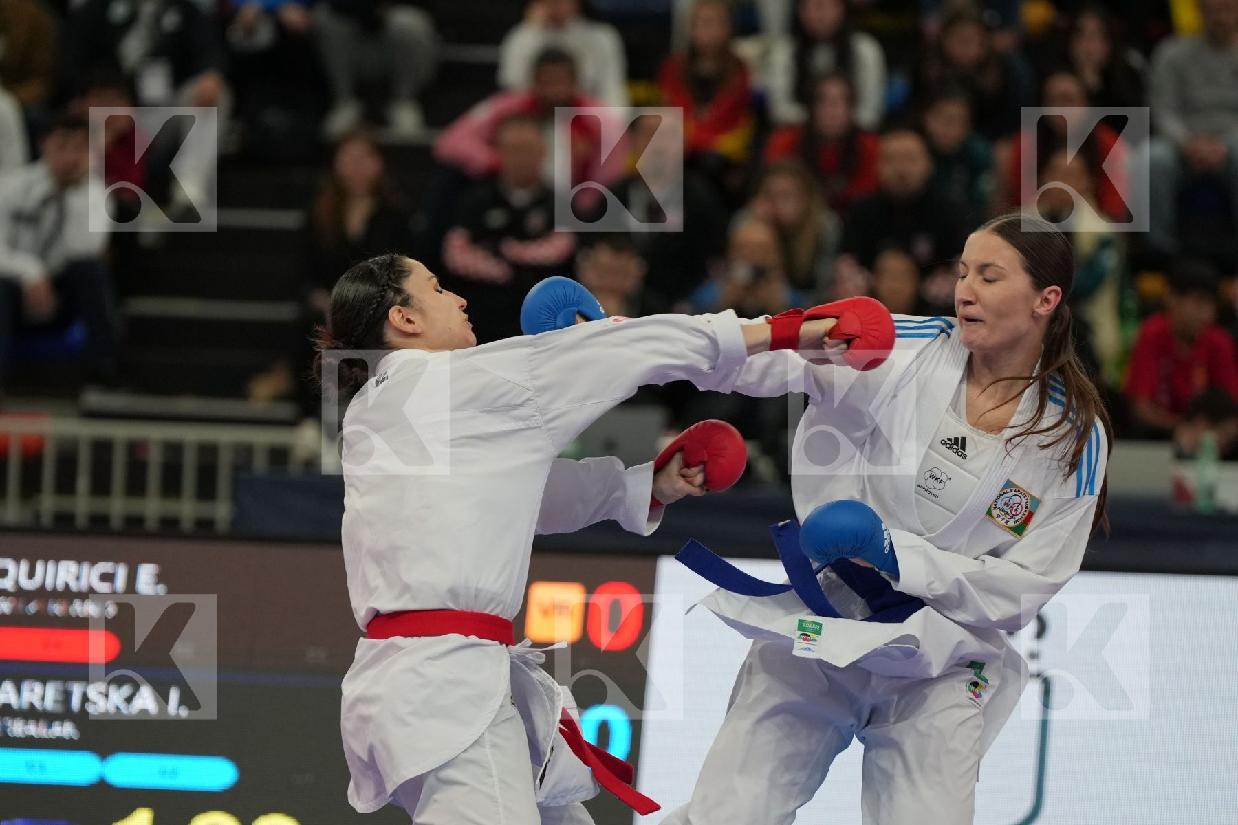 QUIRICI ELENA (SWITZERLAND) vs ZARETSKA IRYNA (AZERBAIJAN) in Female Kumite -68 Kg - Final bout