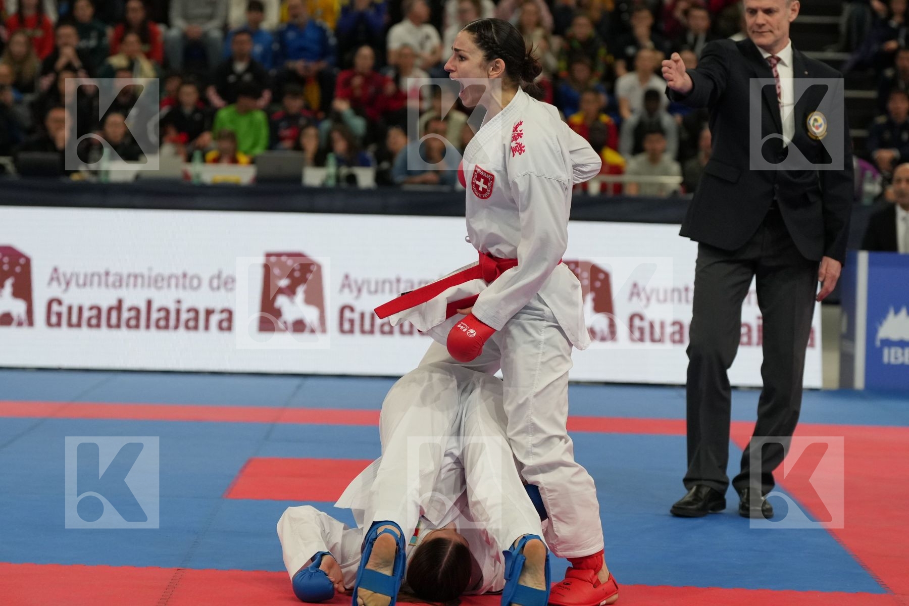 QUIRICI ELENA (SWITZERLAND) vs ZARETSKA IRYNA (AZERBAIJAN) in Female Kumite -68 Kg - Final bout