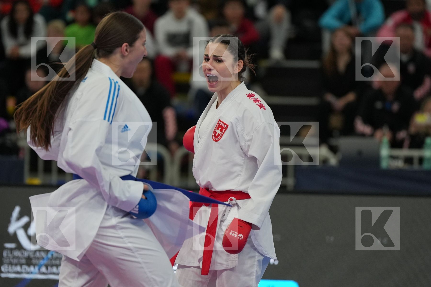 QUIRICI ELENA (SWITZERLAND) vs ZARETSKA IRYNA (AZERBAIJAN) in Female Kumite -68 Kg - Final bout
