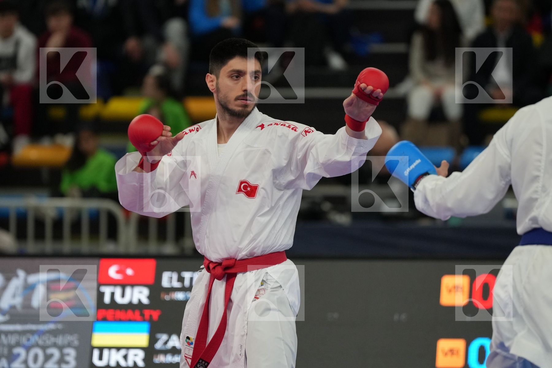 ELTEMUR ERMAN (TURKEY) vs ZAPLITNYI ANDRII (UKRAINE) in Male Kumite -75 Kg - Final bout