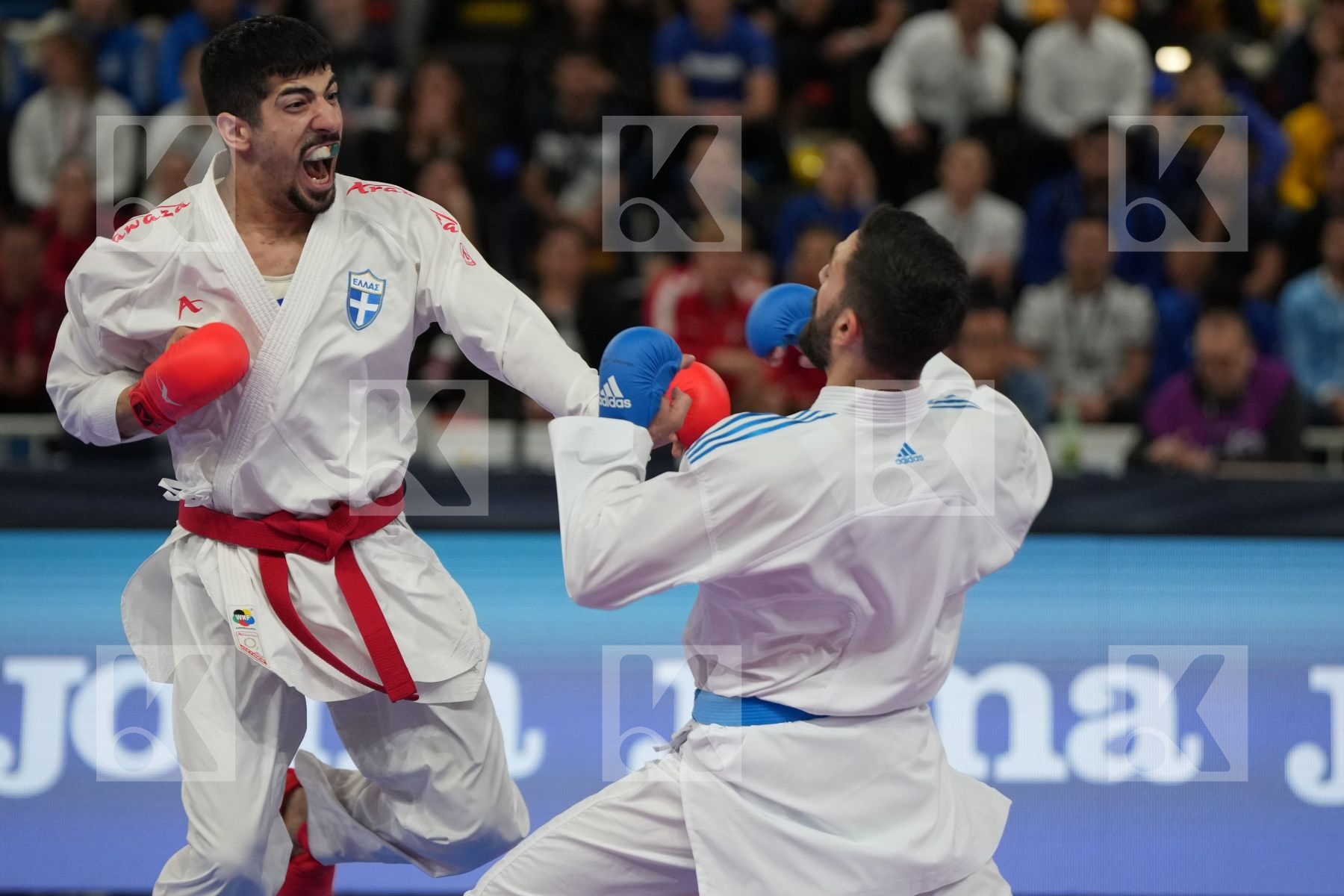 XENOS CHRISTOS-STEFANOS (GREECE) vs CRESCENZO ANGELO (ITALY) in Male Kumite -60 Kg - Final bout