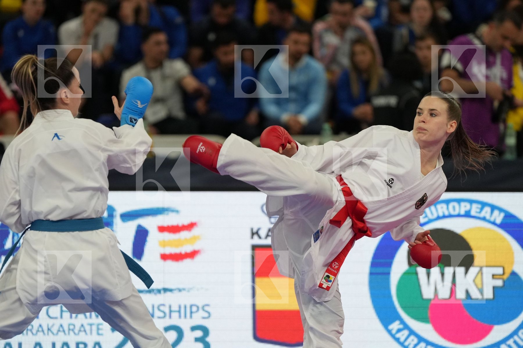 HUBRICH SHARA (GERMANY) vs OZCELIK ARAPOGLU SERAP (TURKEY) in Female Kumite -50 Kg - Final bout