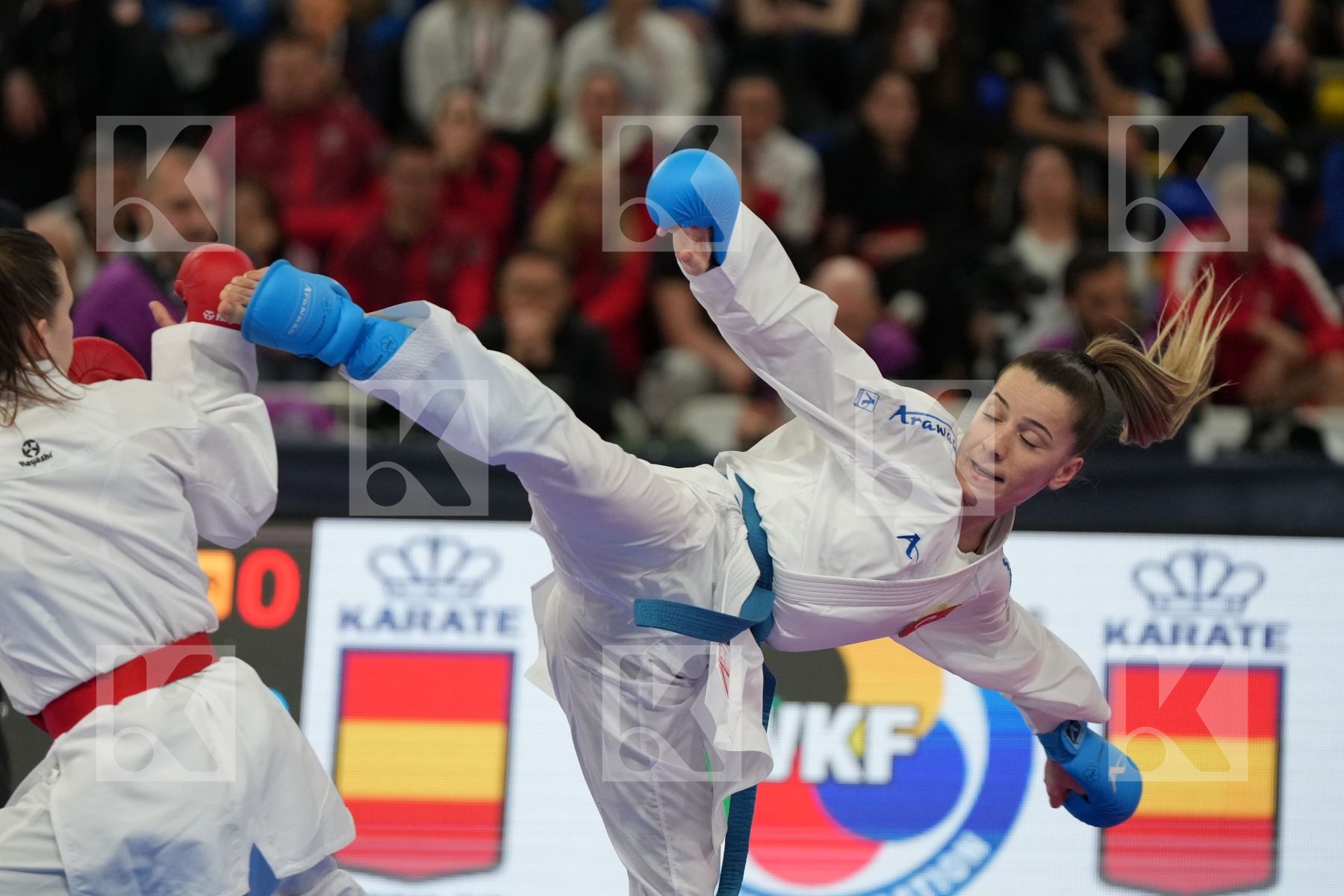 HUBRICH SHARA (GERMANY) vs OZCELIK ARAPOGLU SERAP (TURKEY) in Female Kumite -50 Kg - Final bout
