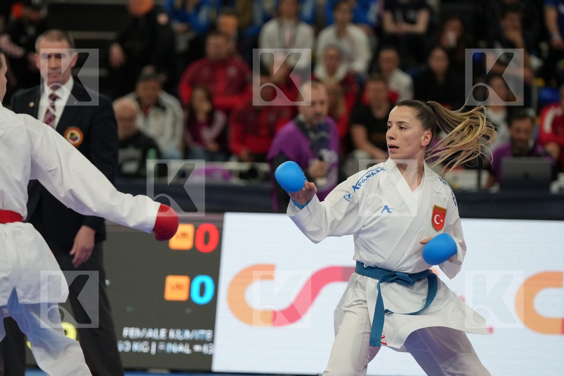HUBRICH SHARA (GERMANY) vs OZCELIK ARAPOGLU SERAP (TURKEY) in Female Kumite -50 Kg - Final bout