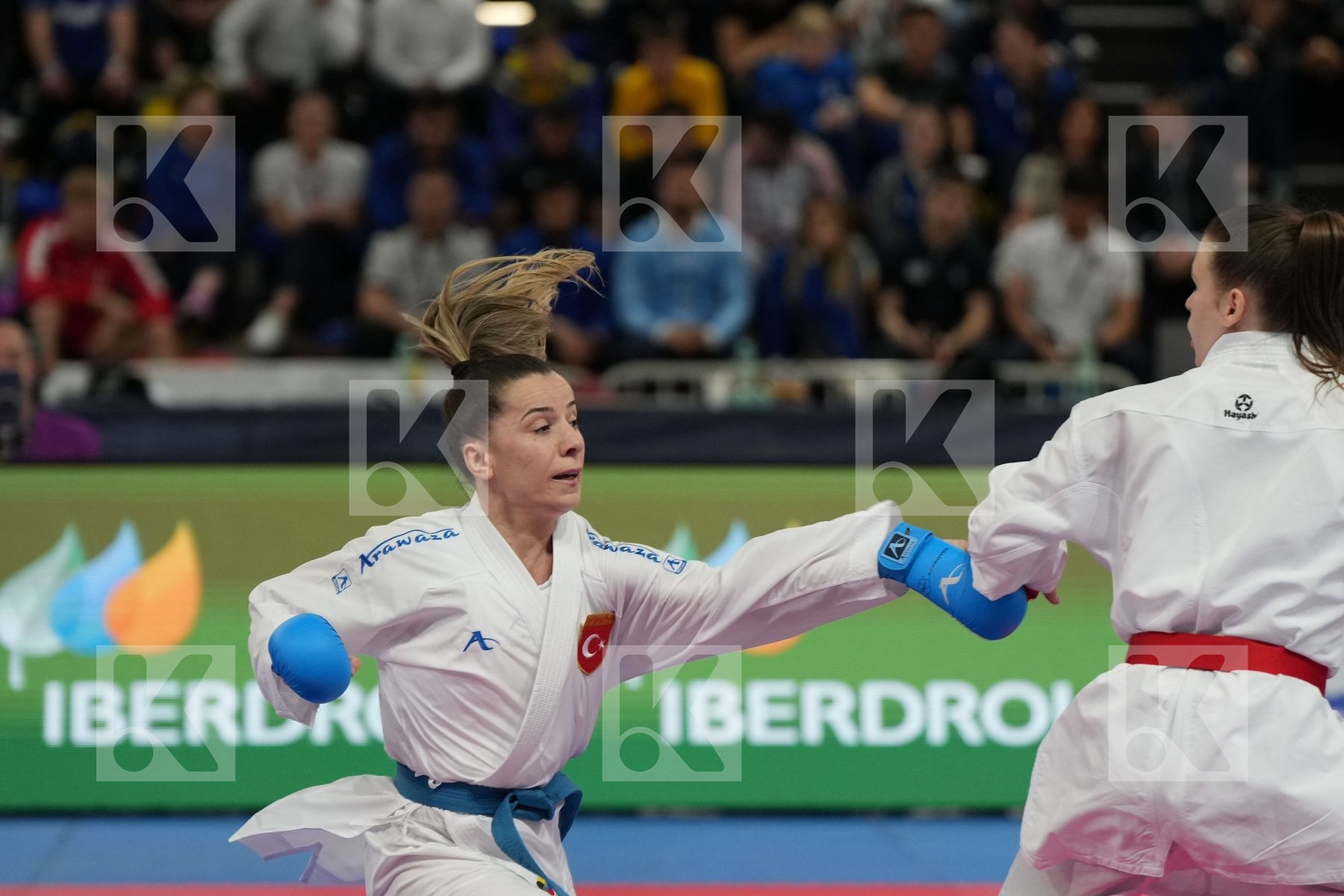 HUBRICH SHARA (GERMANY) vs OZCELIK ARAPOGLU SERAP (TURKEY) in Female Kumite -50 Kg - Final bout