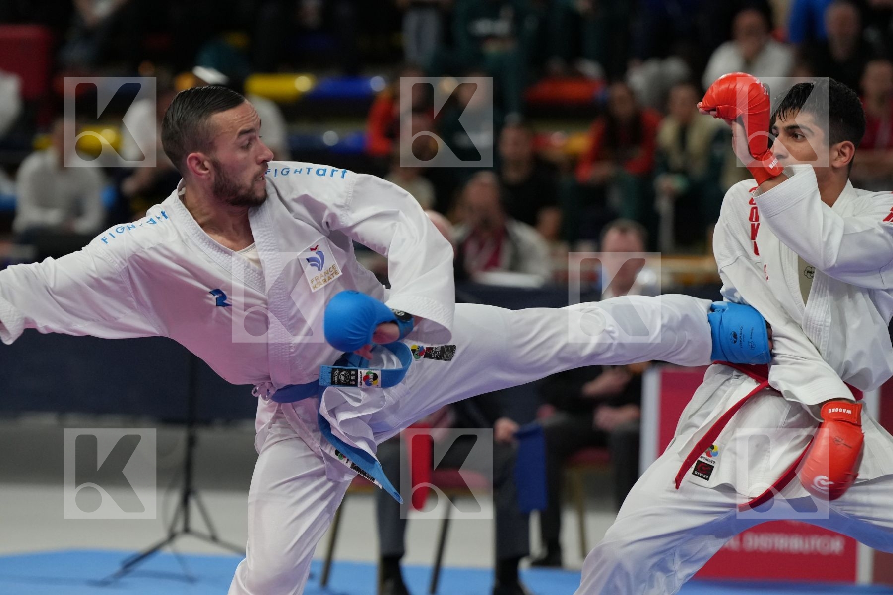 XENOS DIONYSIOS (GREECE) vs DA COSTA STEVEN (FRANCE) in Male Kumite -67 Kg - Final bout