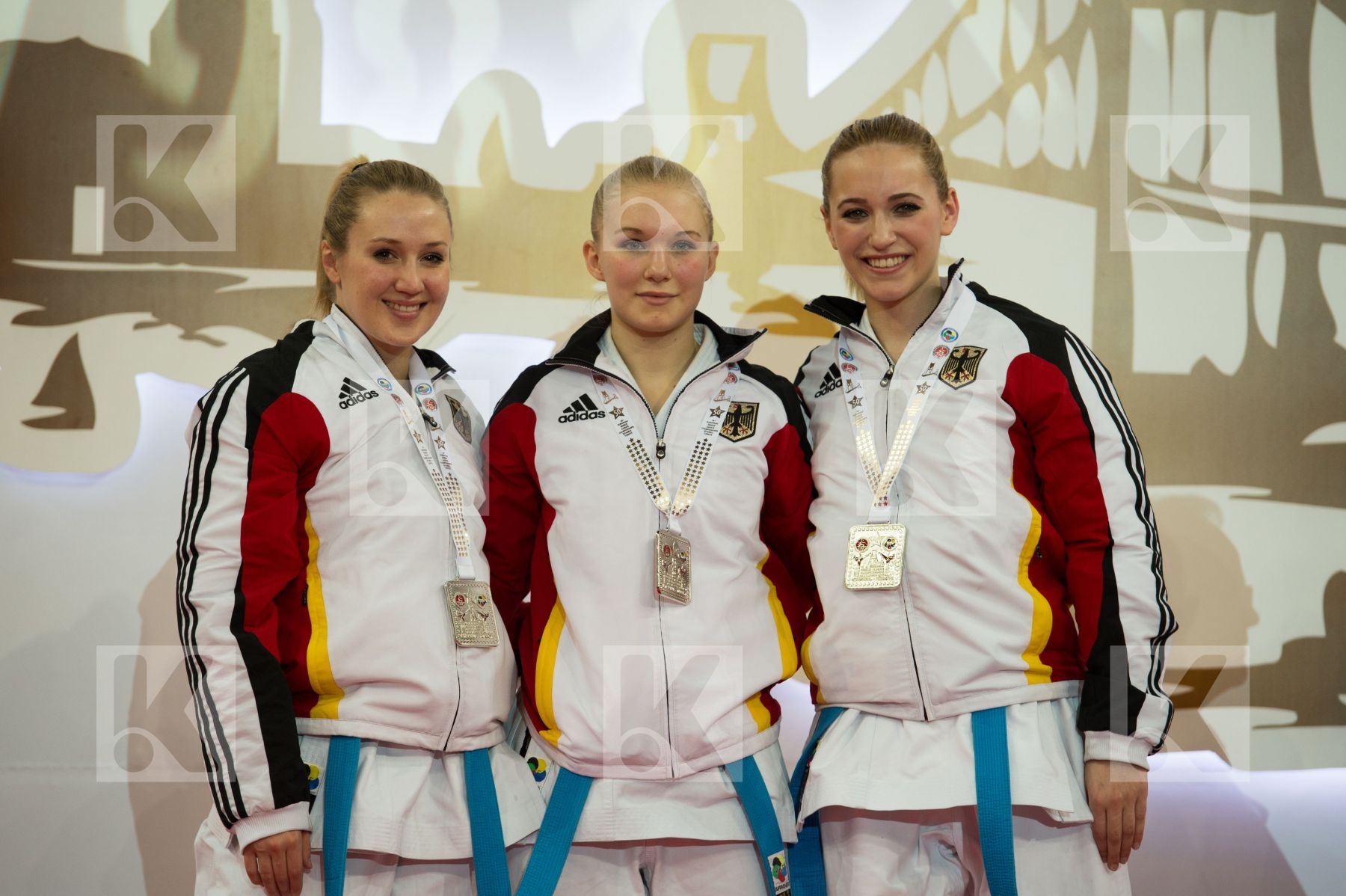 female Germany kata podiums team