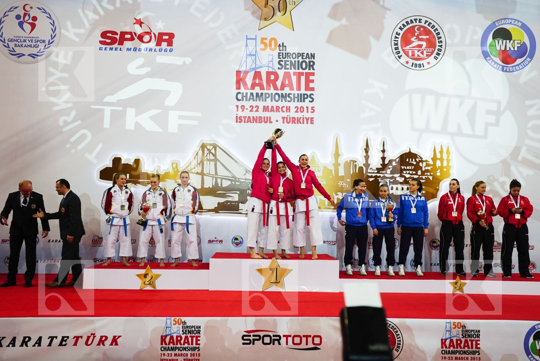 Azerbaijan France kumite male Netherlands podiums team Turkey