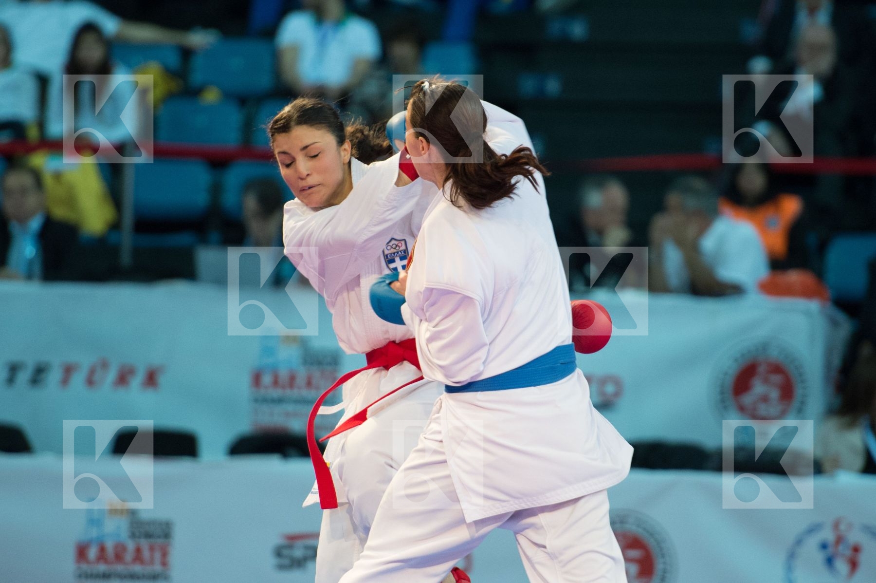 -68 kg bronze match female Greece kumite Montenegro Panetsidou V