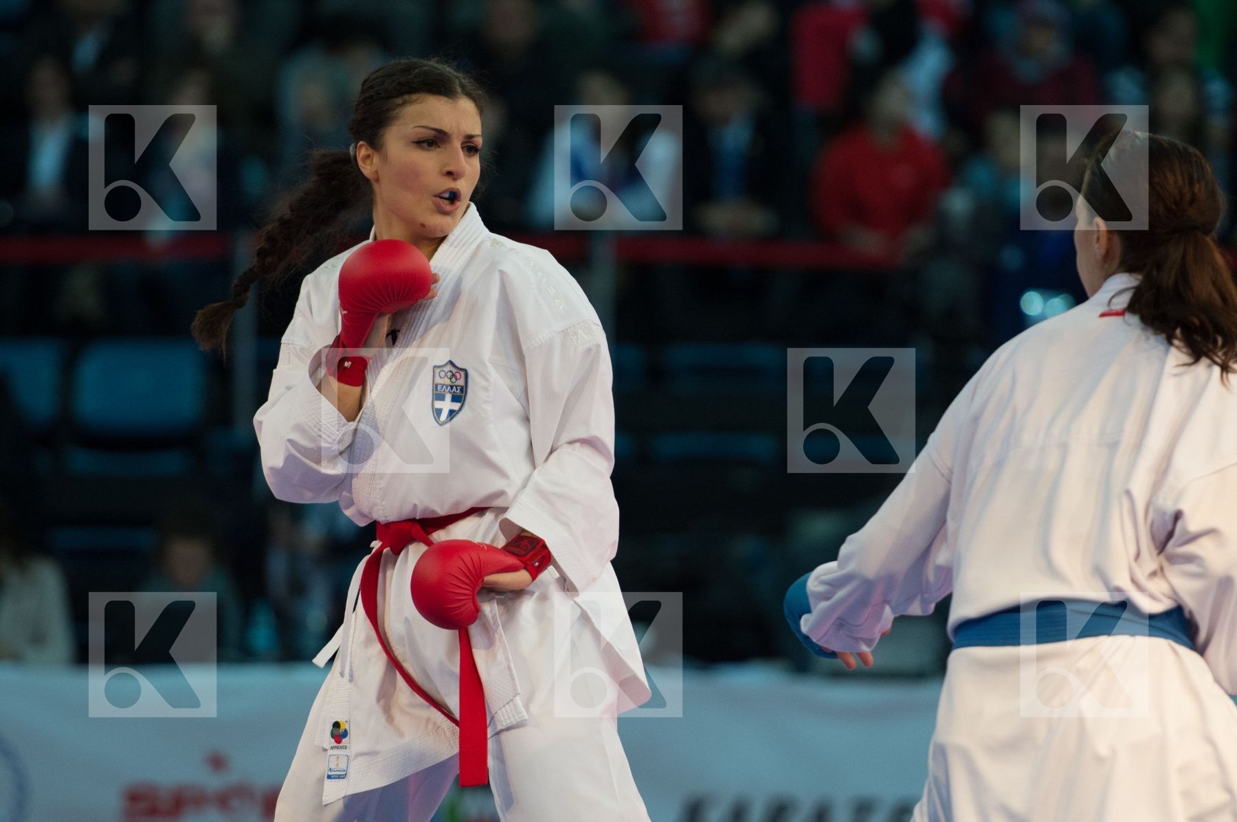 -68 kg bronze match female Greece kumite Montenegro Panetsidou V