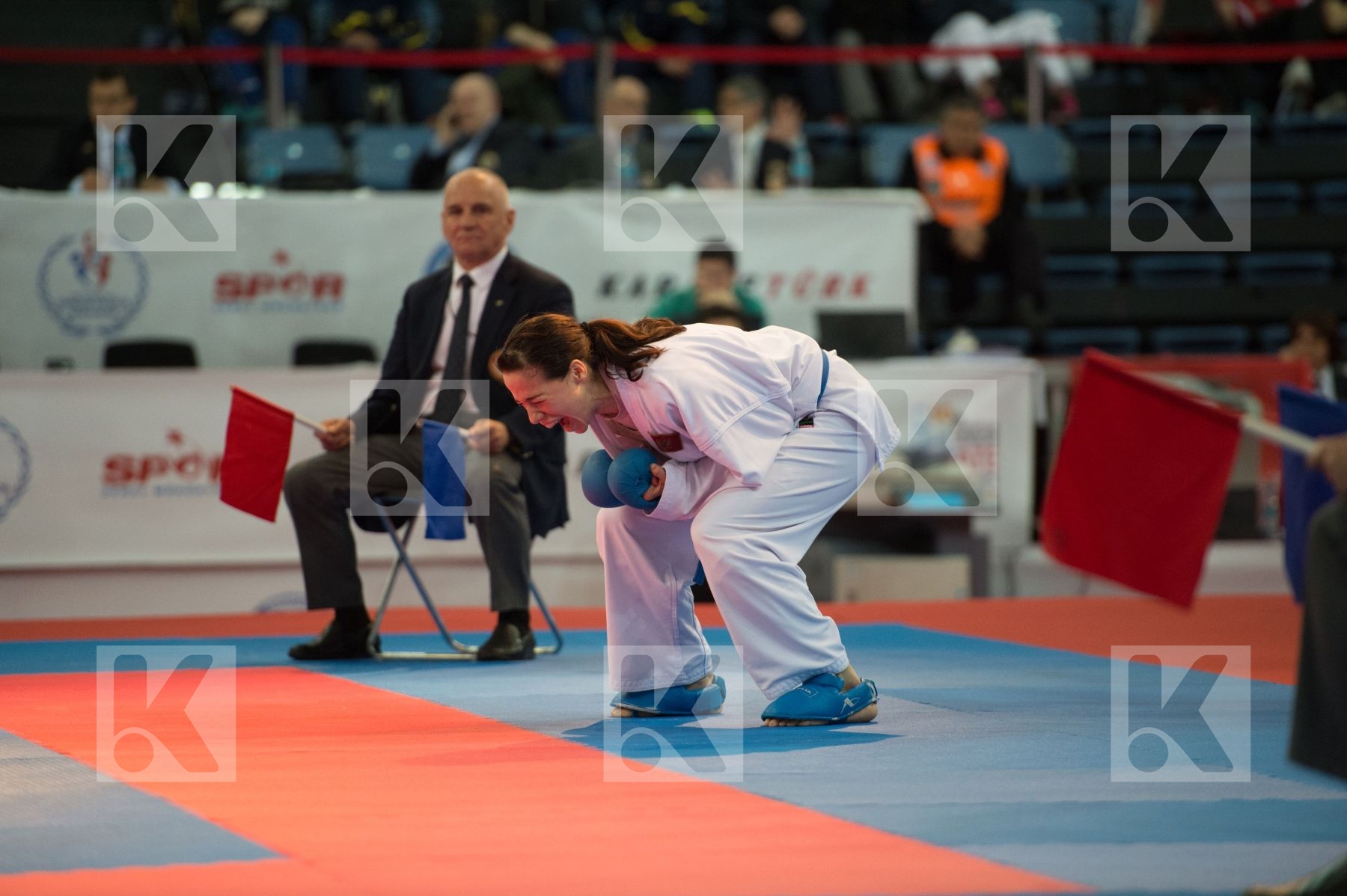 -68 kg bronze match female Greece kumite Montenegro Panetsidou V