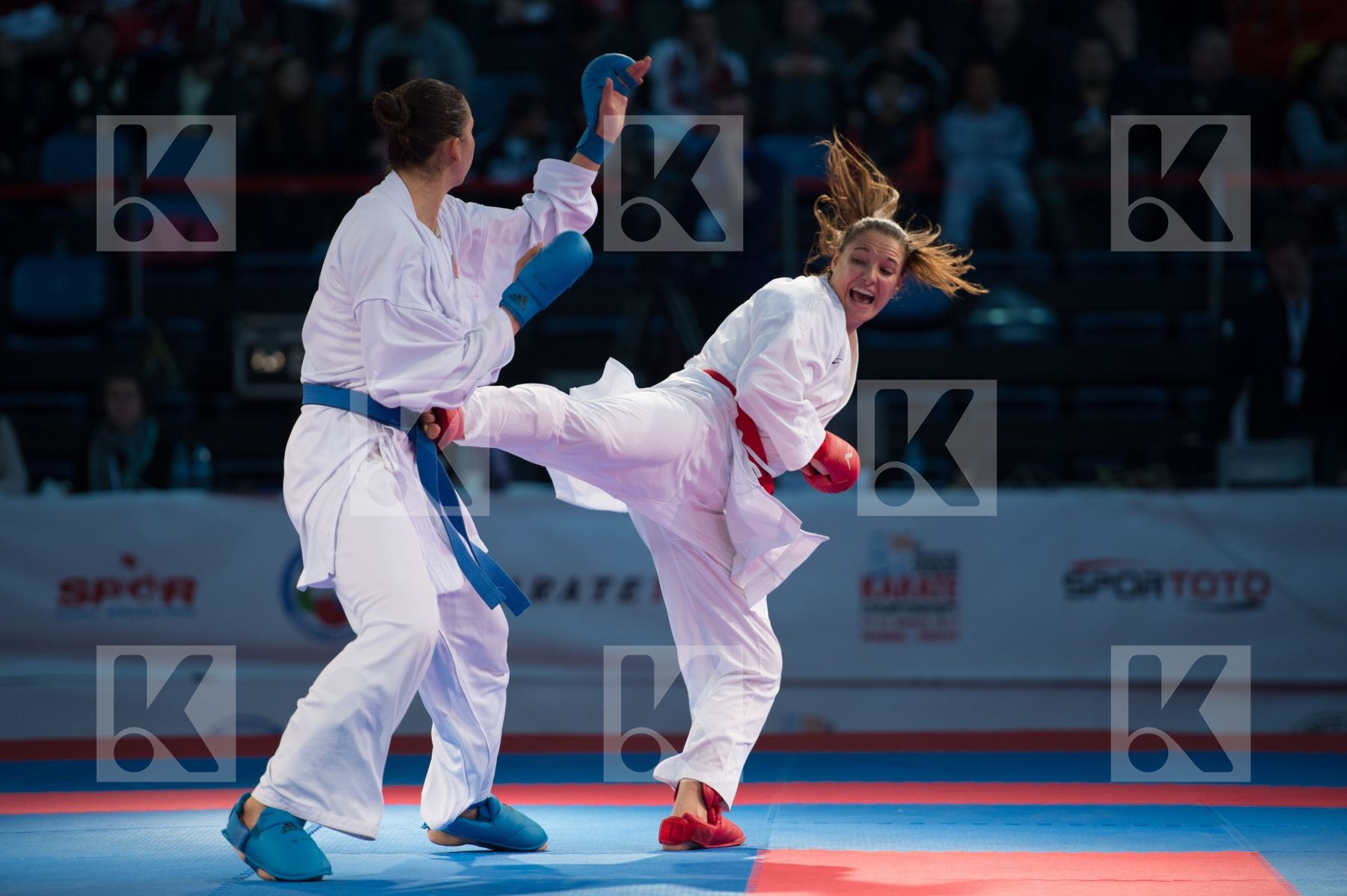 Austria bronze match female kumite Montenegro team