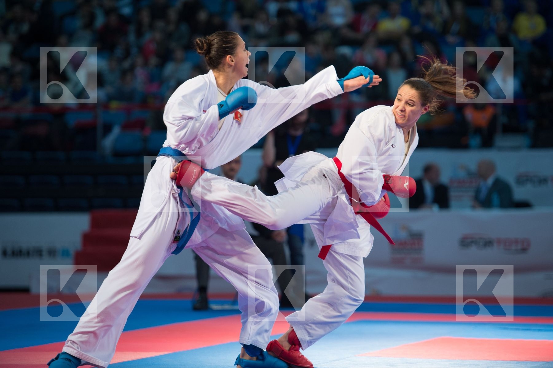 Austria bronze match female kumite Montenegro team
