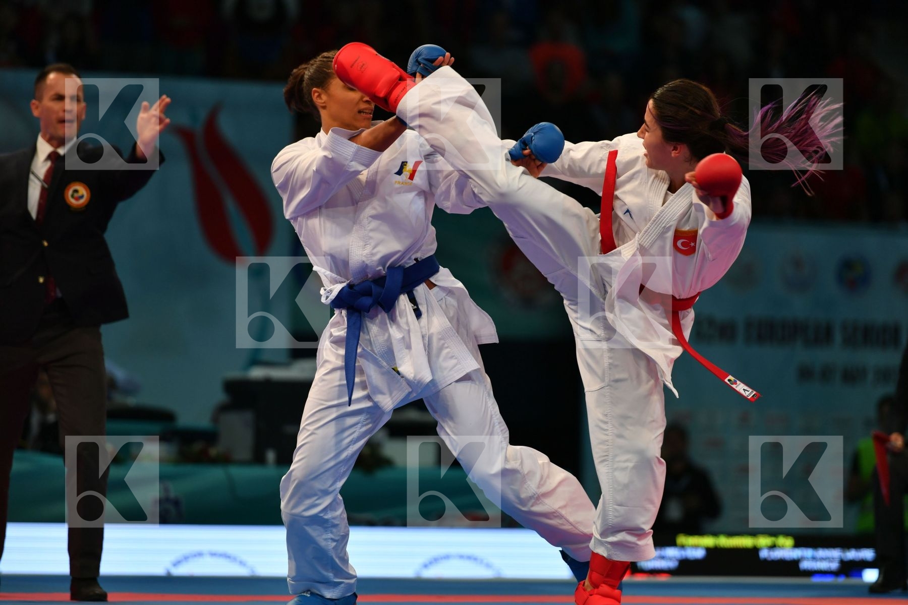 Female kumite 68+ kg Florentin Anne laure France Hocaoglu Meltem