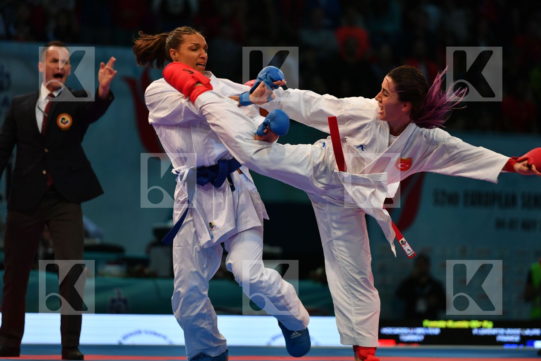 Female kumite 68+ kg Florentin Anne laure France Hocaoglu Meltem