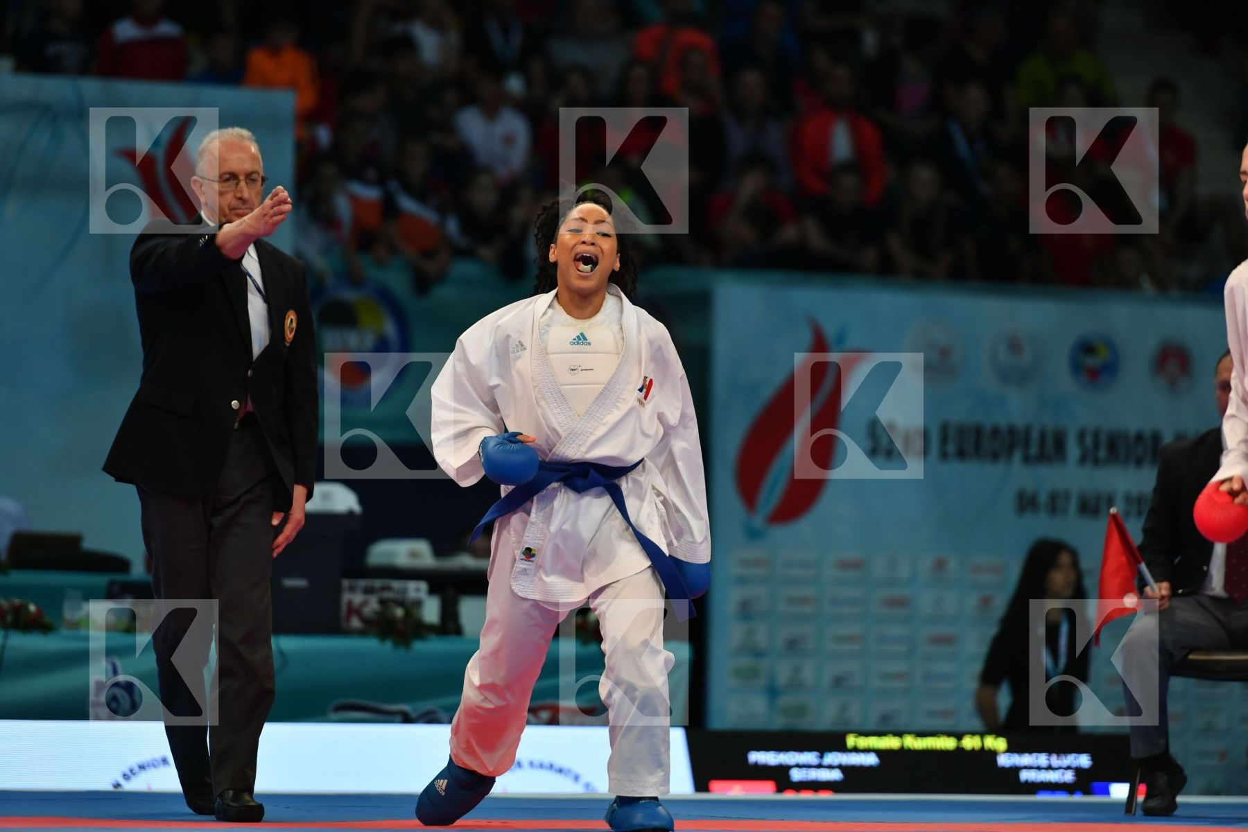 Female kumite -61 kg France Ignace Lucie Prekovic Jovana Serbia