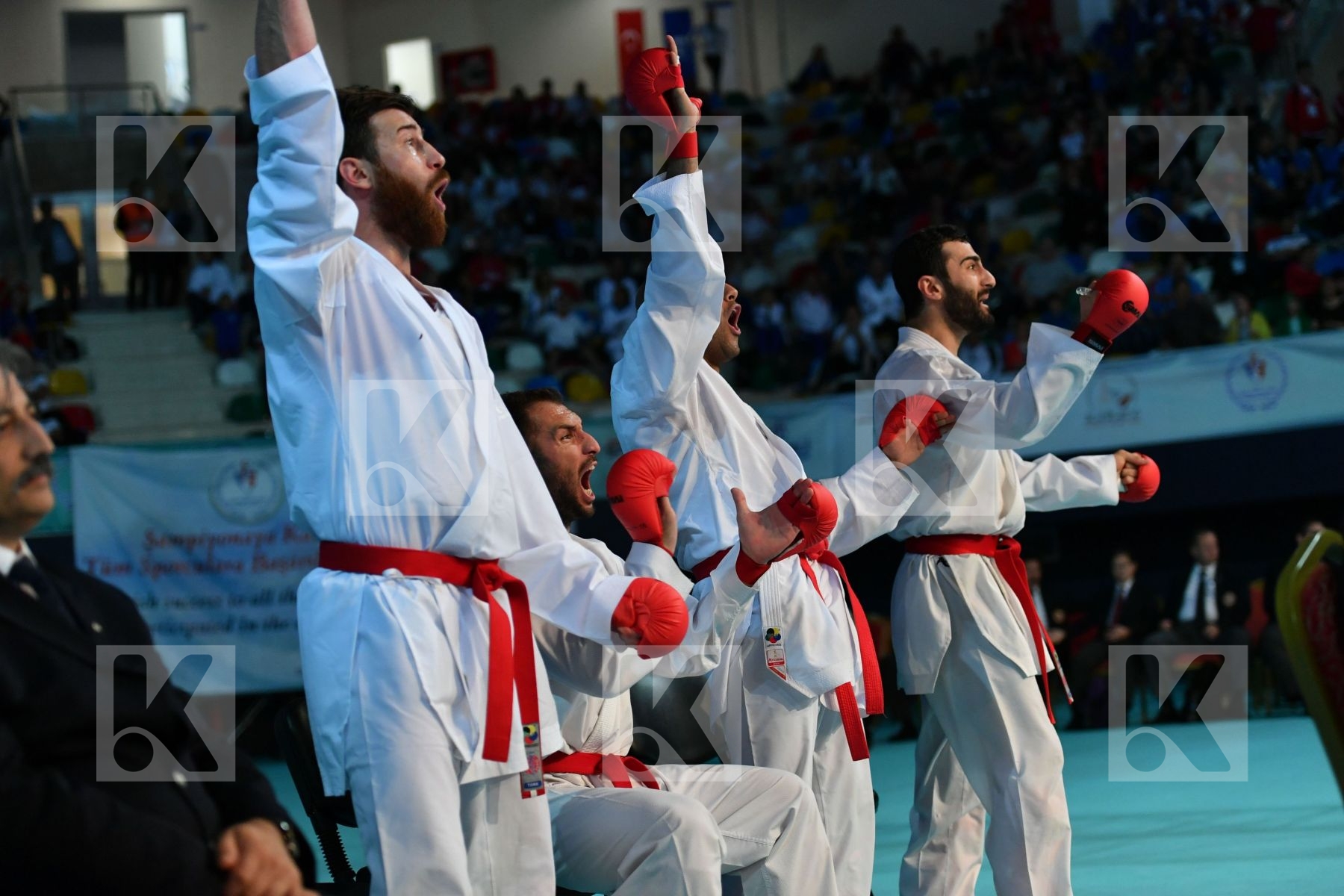 happy Male team kumite Turkey