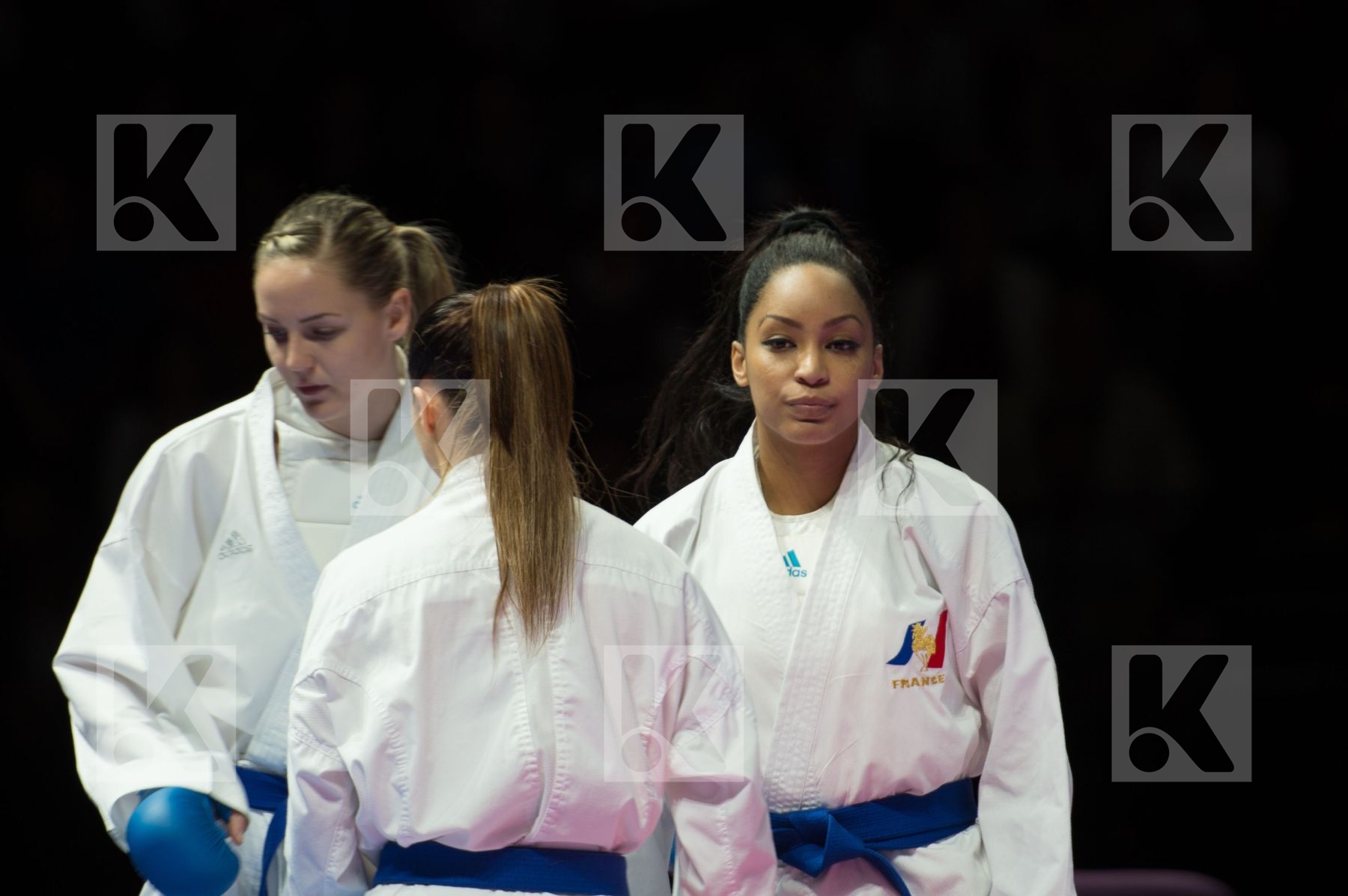 Female france kumite semi-final Switzerland team