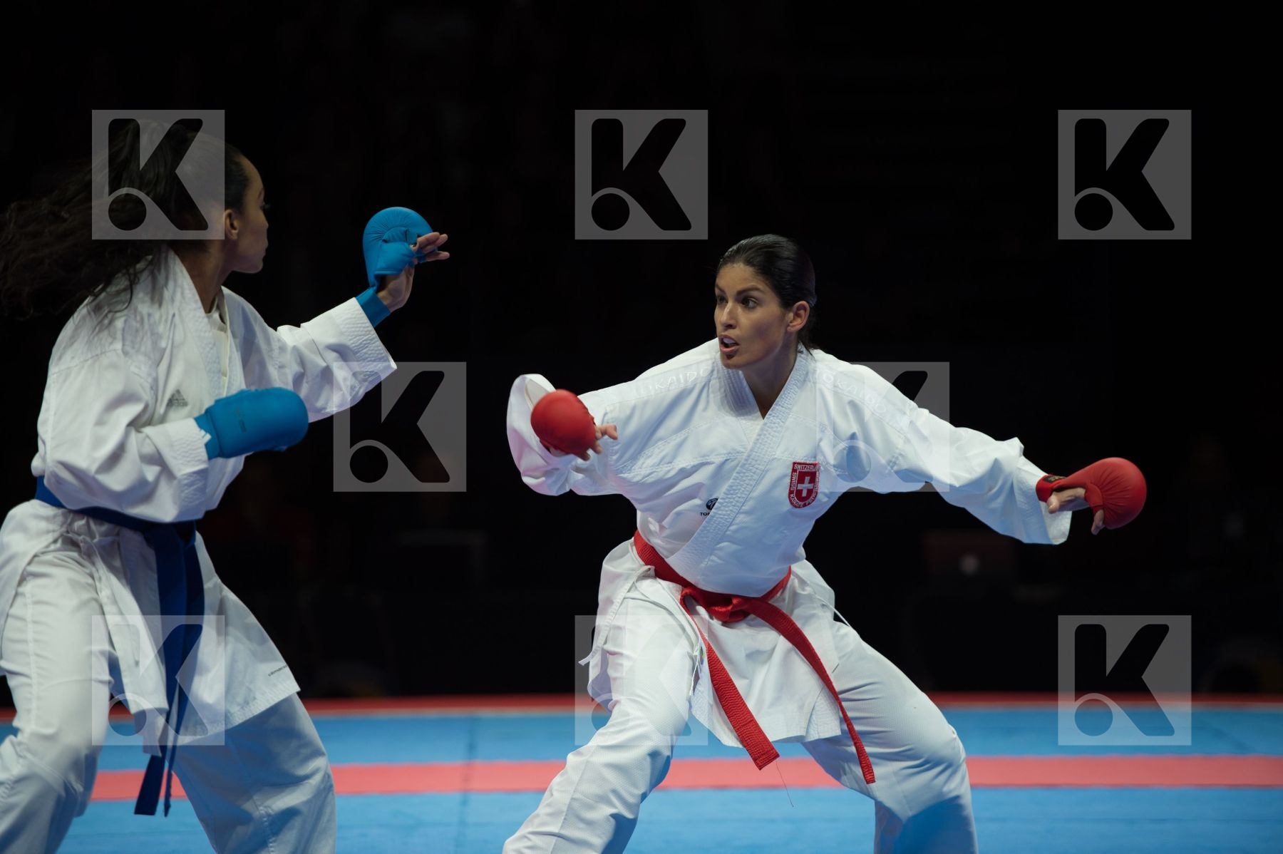 Female france kumite semi-final Switzerland team