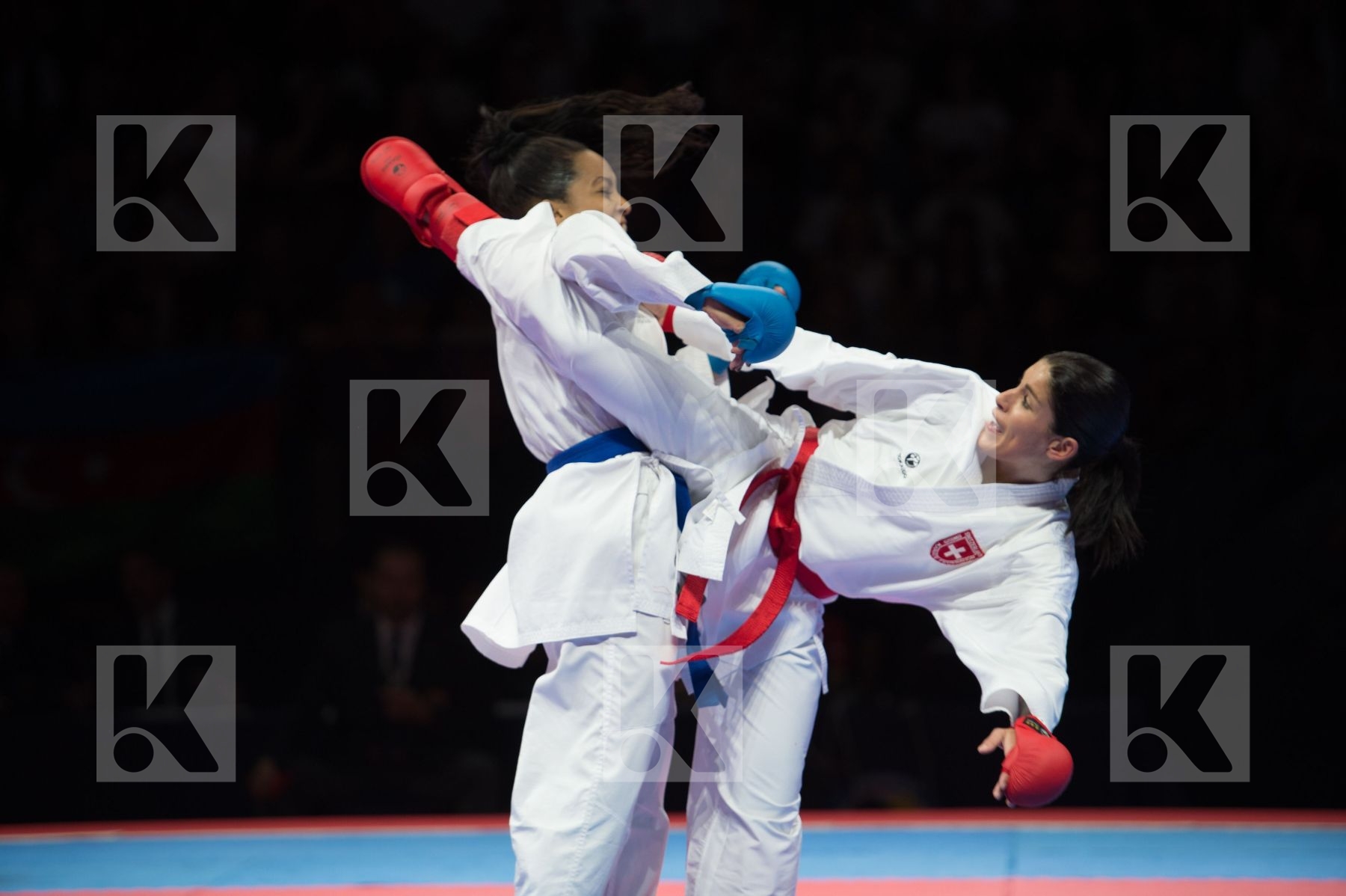 Female france kumite semi-final Switzerland team