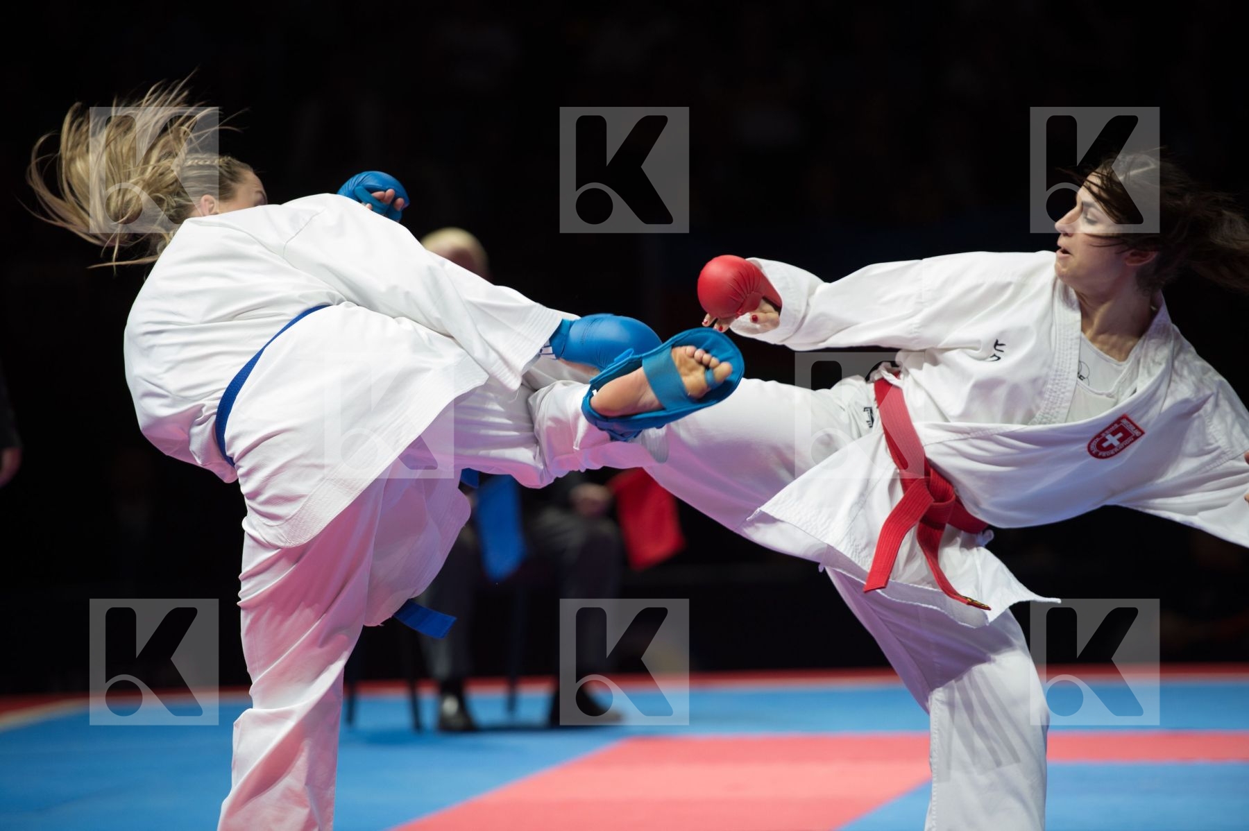 Female france kumite semi-final Switzerland team
