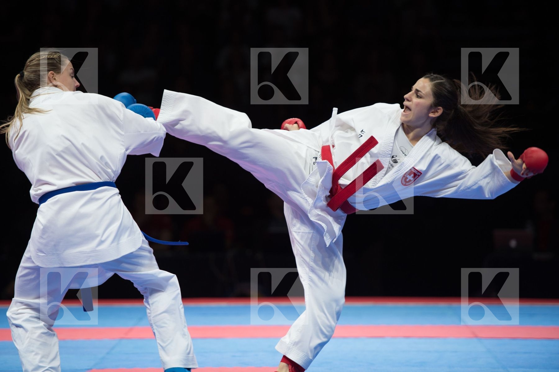 Female france kumite semi-final Switzerland team