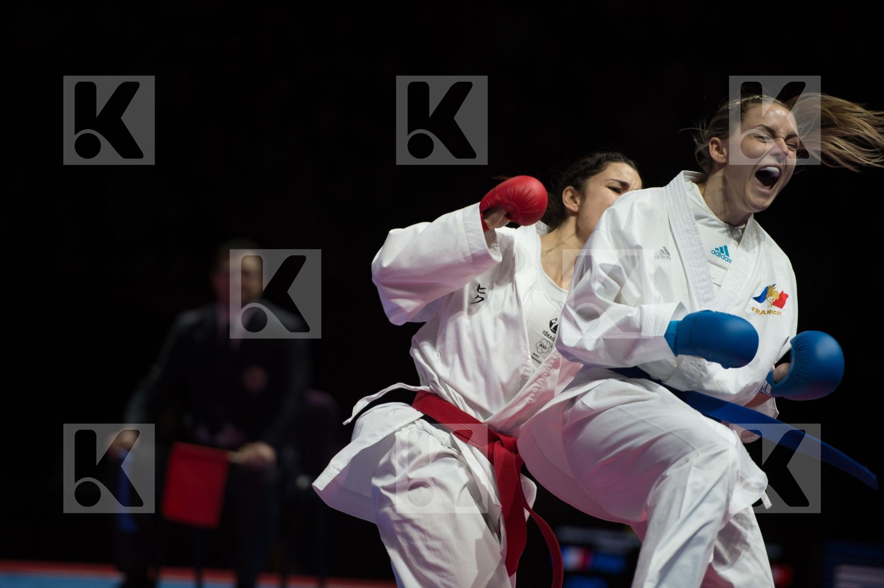 Female france kumite semi-final Switzerland team