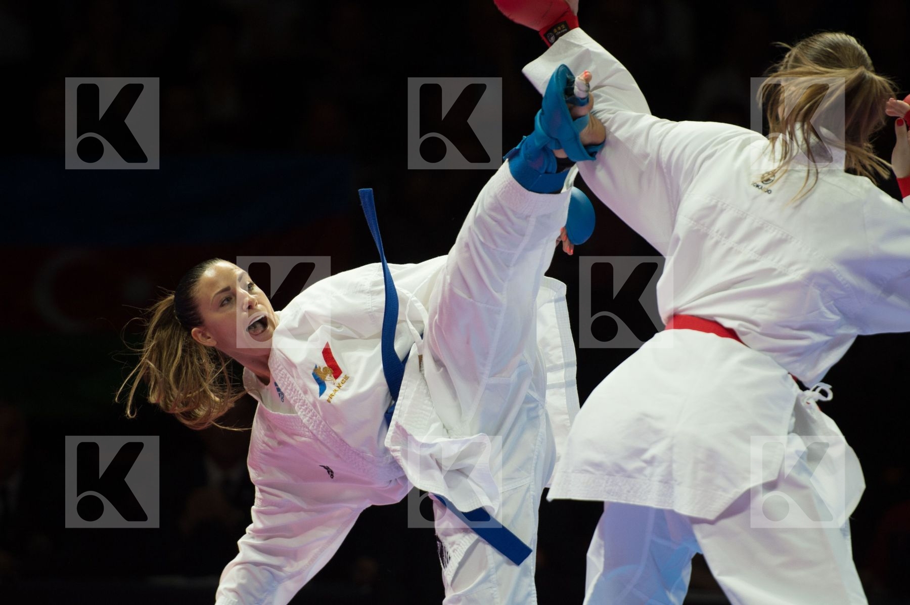 Female france kumite semi-final Switzerland team