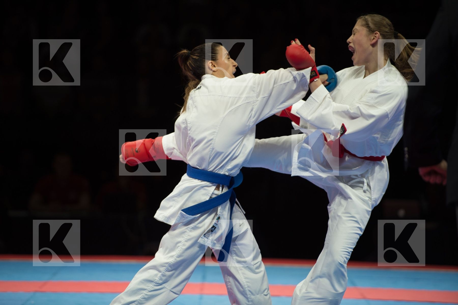 Female france kumite semi-final Switzerland team
