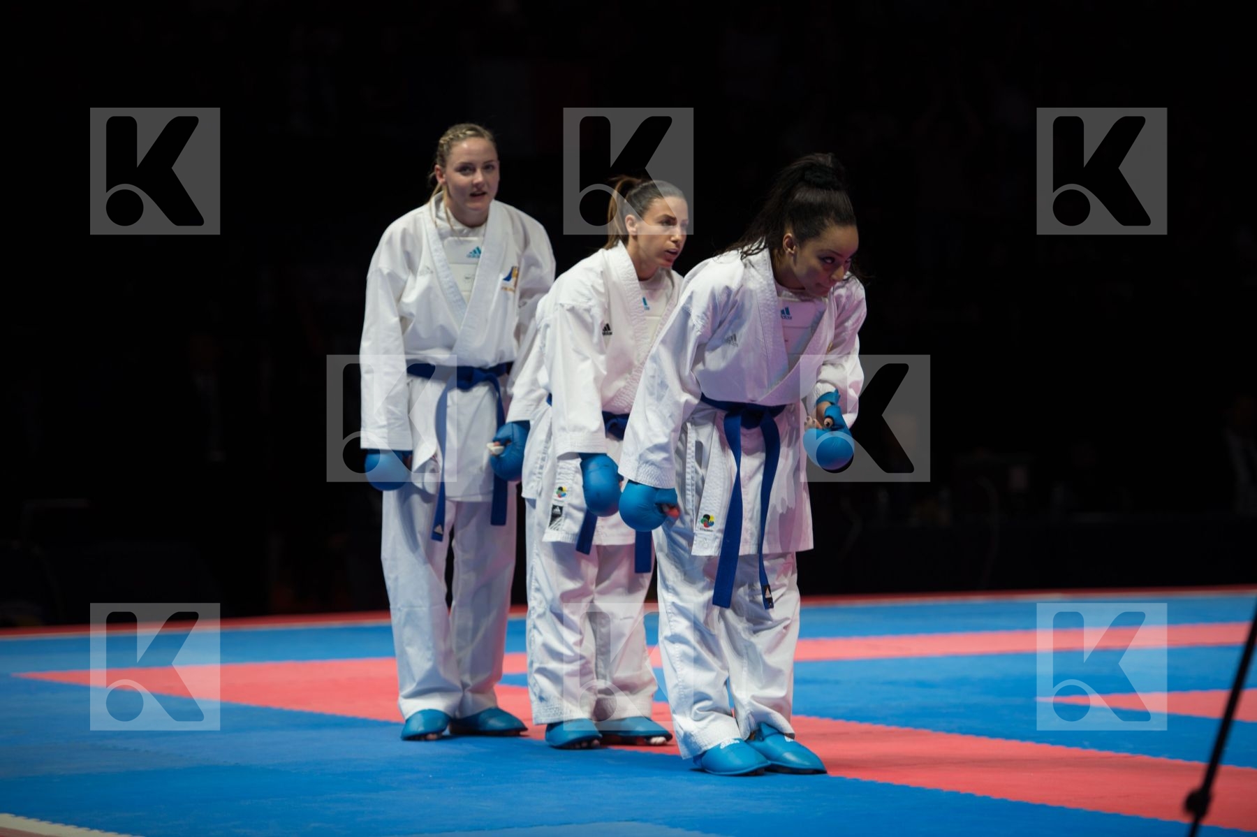 Female france kumite semi-final Switzerland team