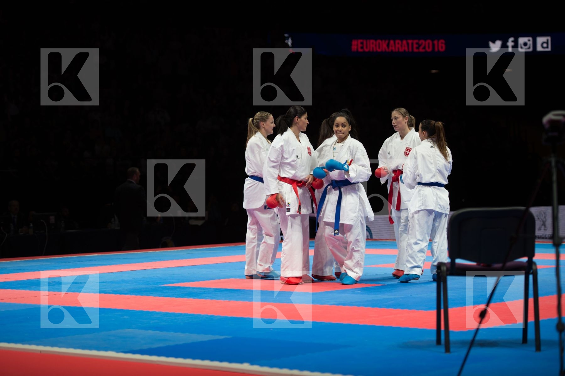 Female france kumite semi-final Switzerland team