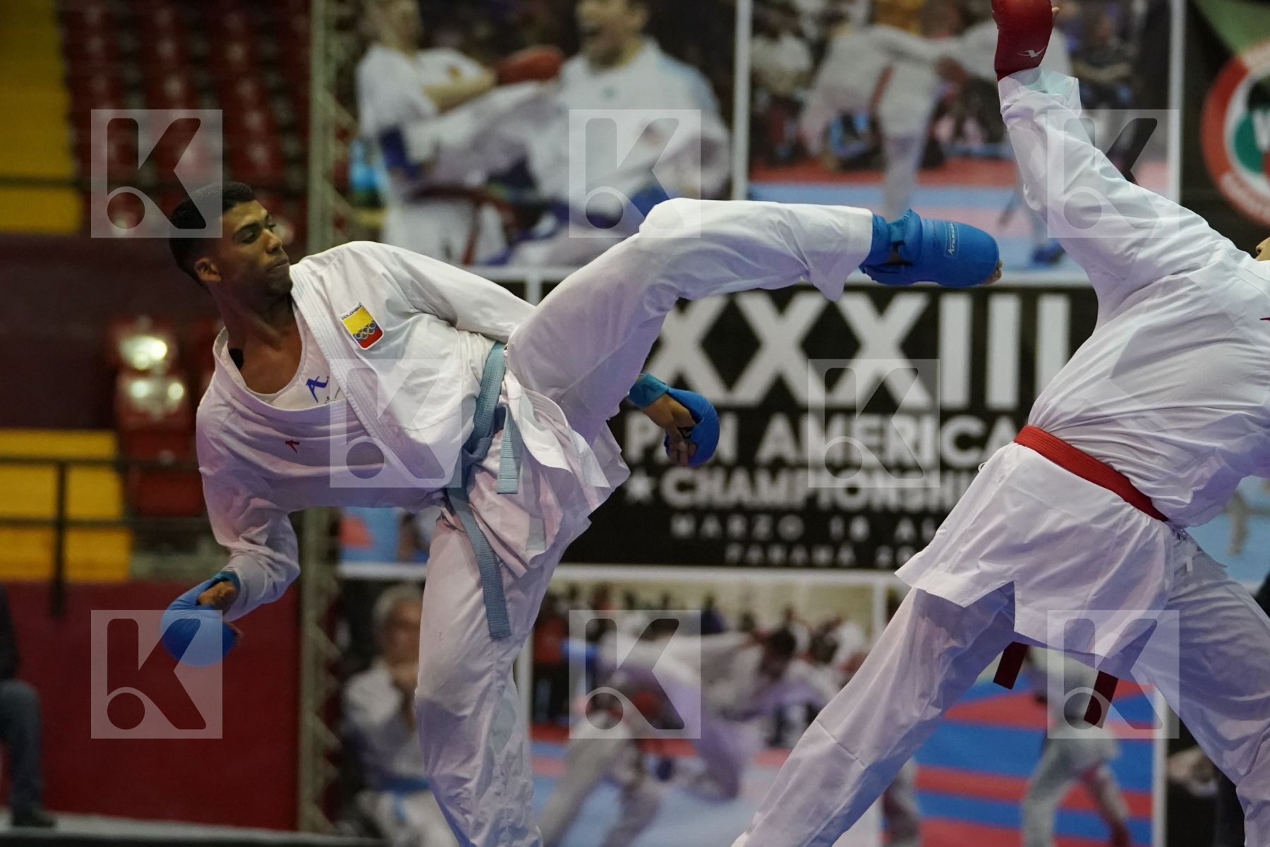 VALERA FREDDY (VENEZUELA) vs HENAO AMU RUBEN DARIO (COLOMBIA) in Senior Kumite -84 Kg - Final bout