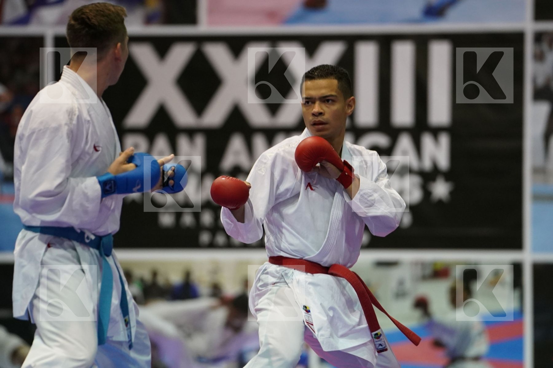 RAMIREZ GUTIERREZ GUILLERMO (COLOMBIA) vs VELOZO CAMILO (CHILE) in Senior Kumite -67 Kg - Final bout
