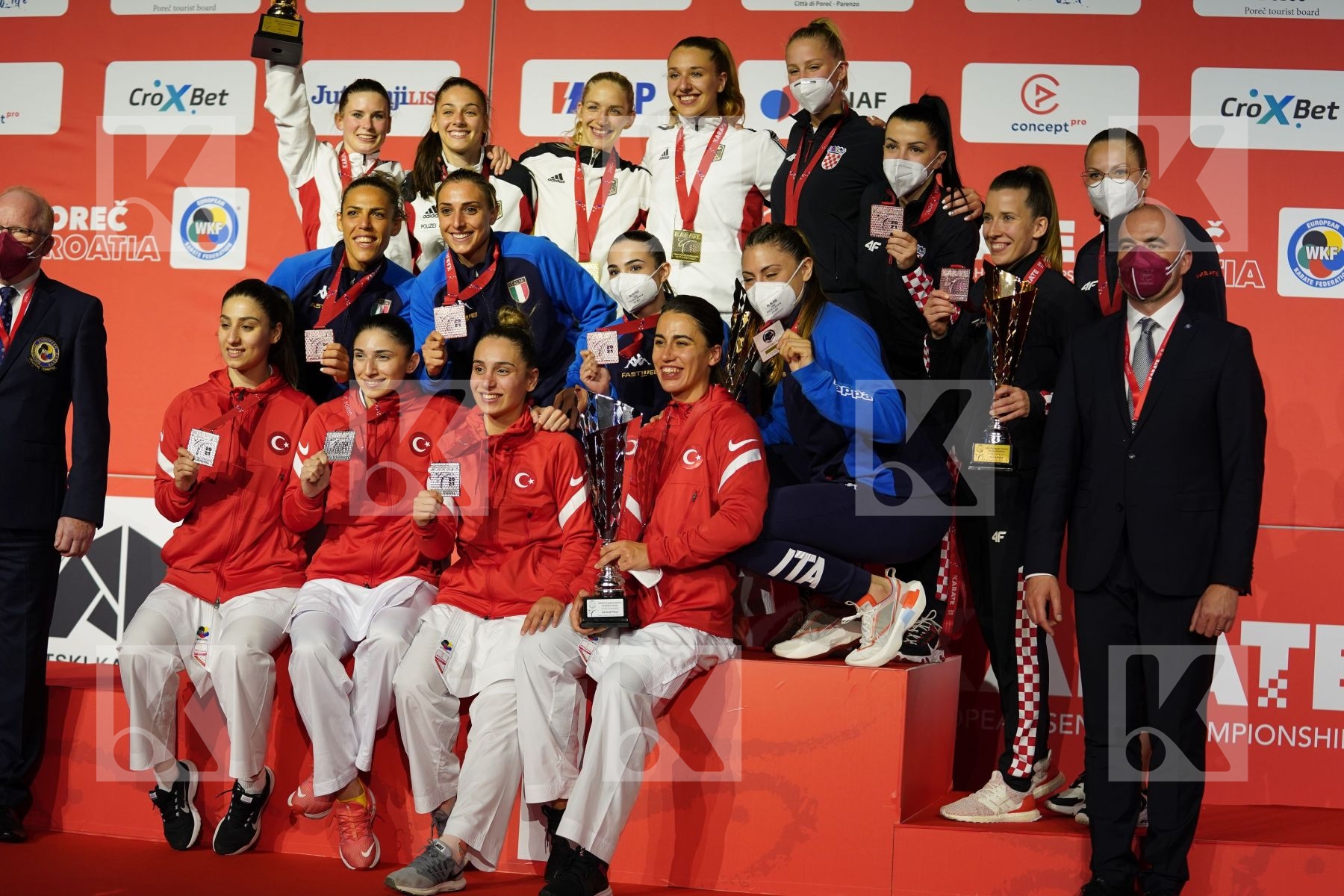 Senior Team Female Kumite - Podium ceremony