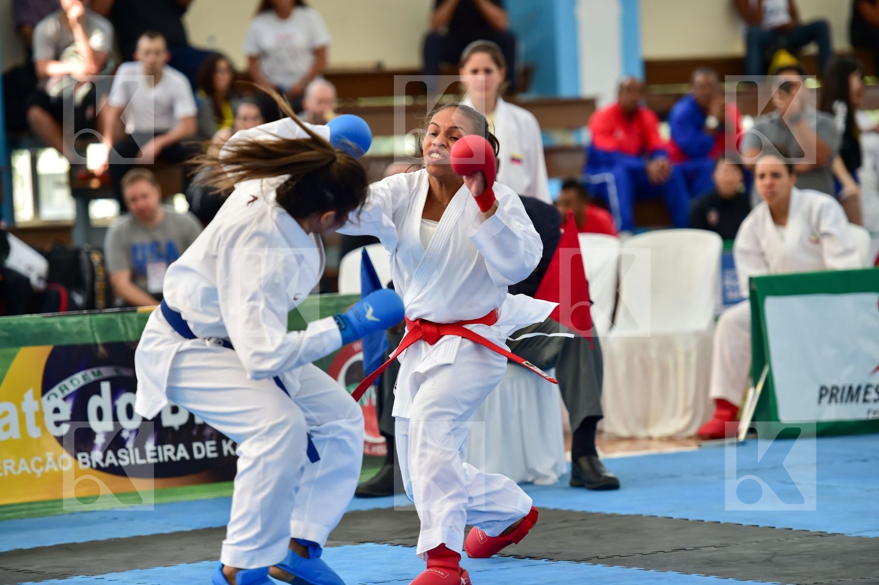 Brasil Female final kumite team Venezuela