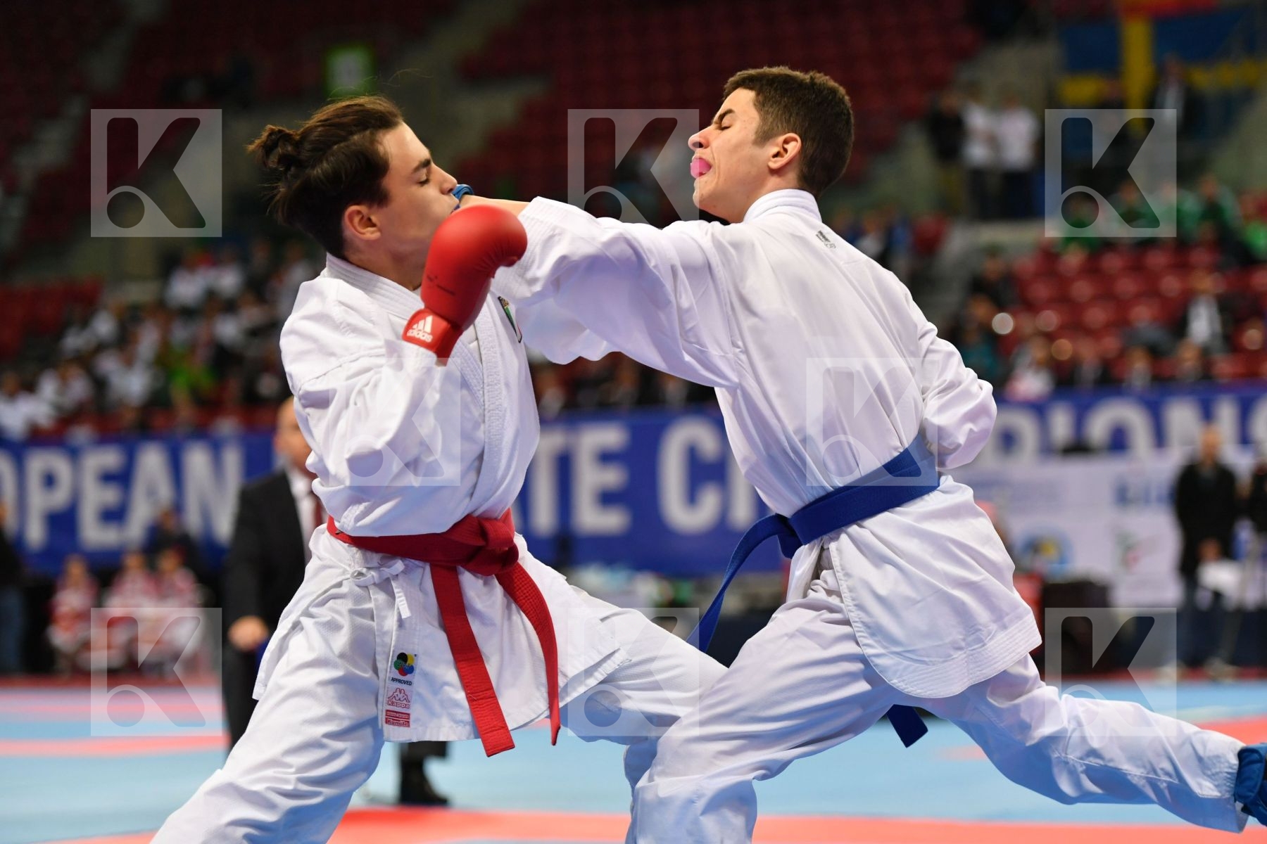 Cadet kumite male -52 kg, Ciarloni Mattia, El yazidi Bilal, Fran