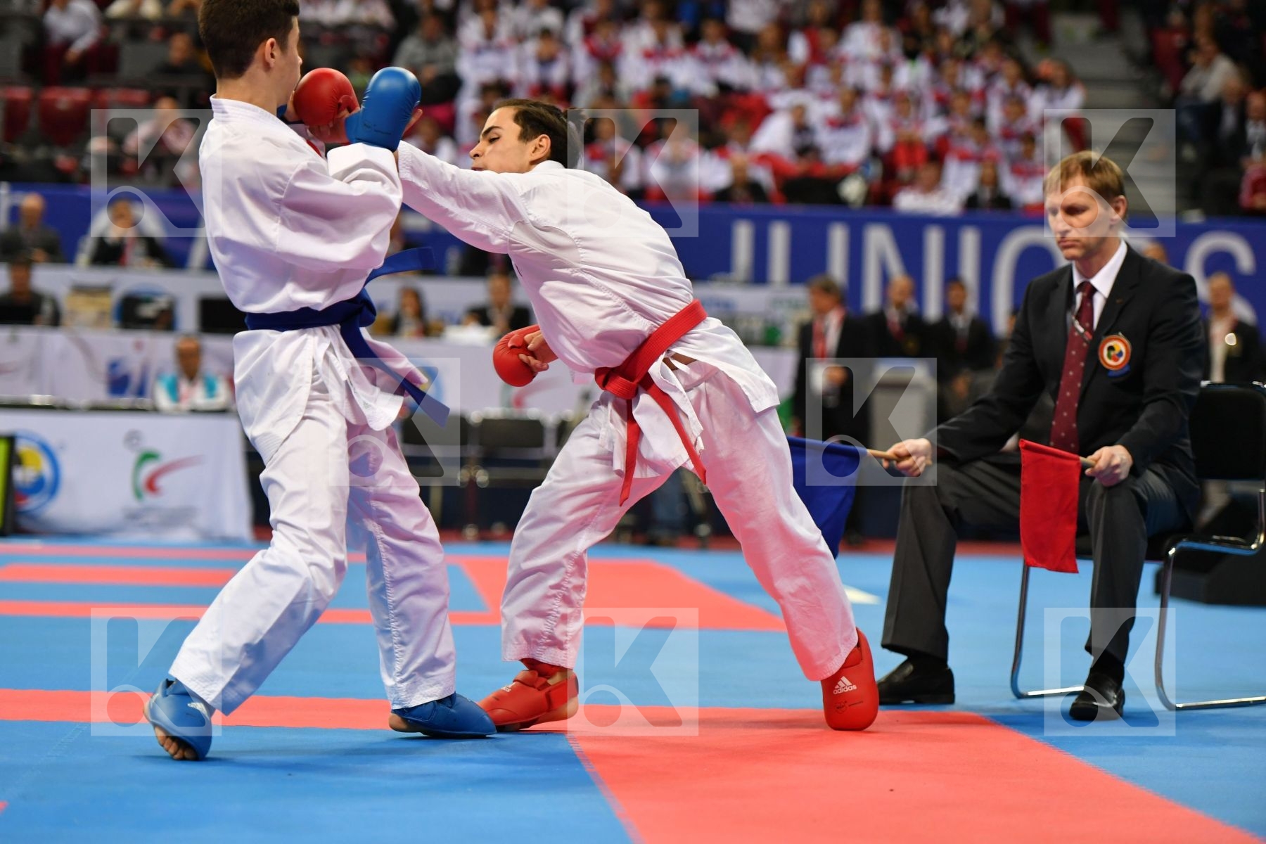 Cadet kumite male -52 kg, Ciarloni Mattia, El yazidi Bilal, Fran
