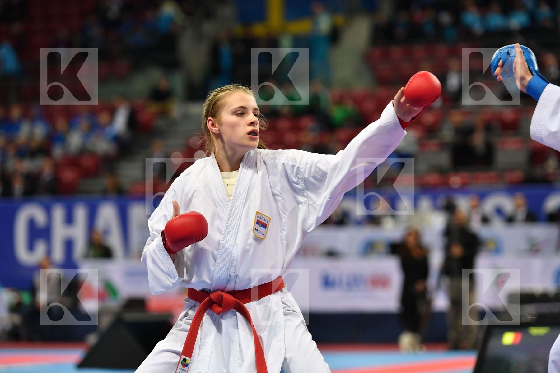 Belgium, Brognon Eva, Cadet kumite female 54+ kg, Milovanovic An