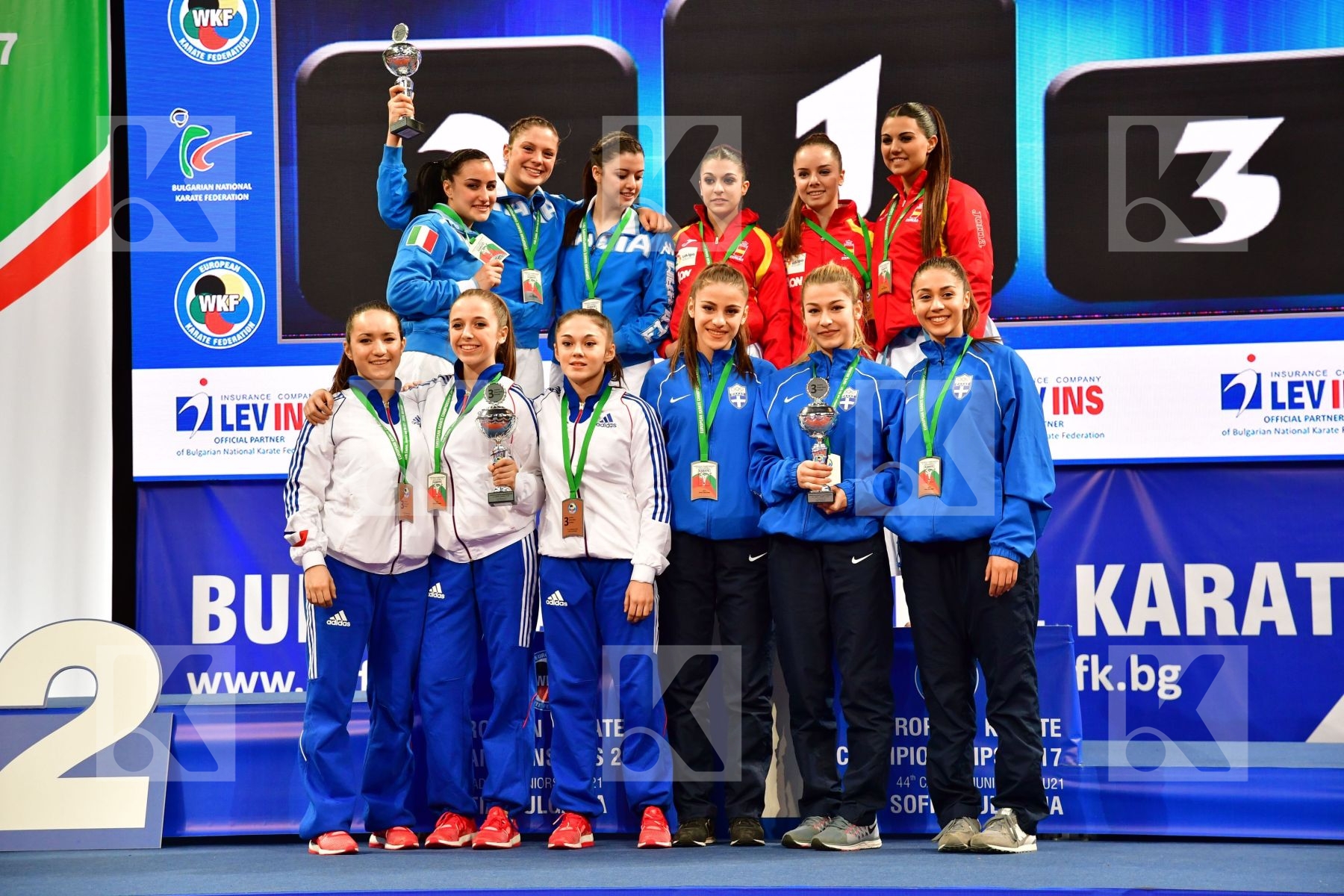 France Greece Italy Kata team cadet and junior female Spain