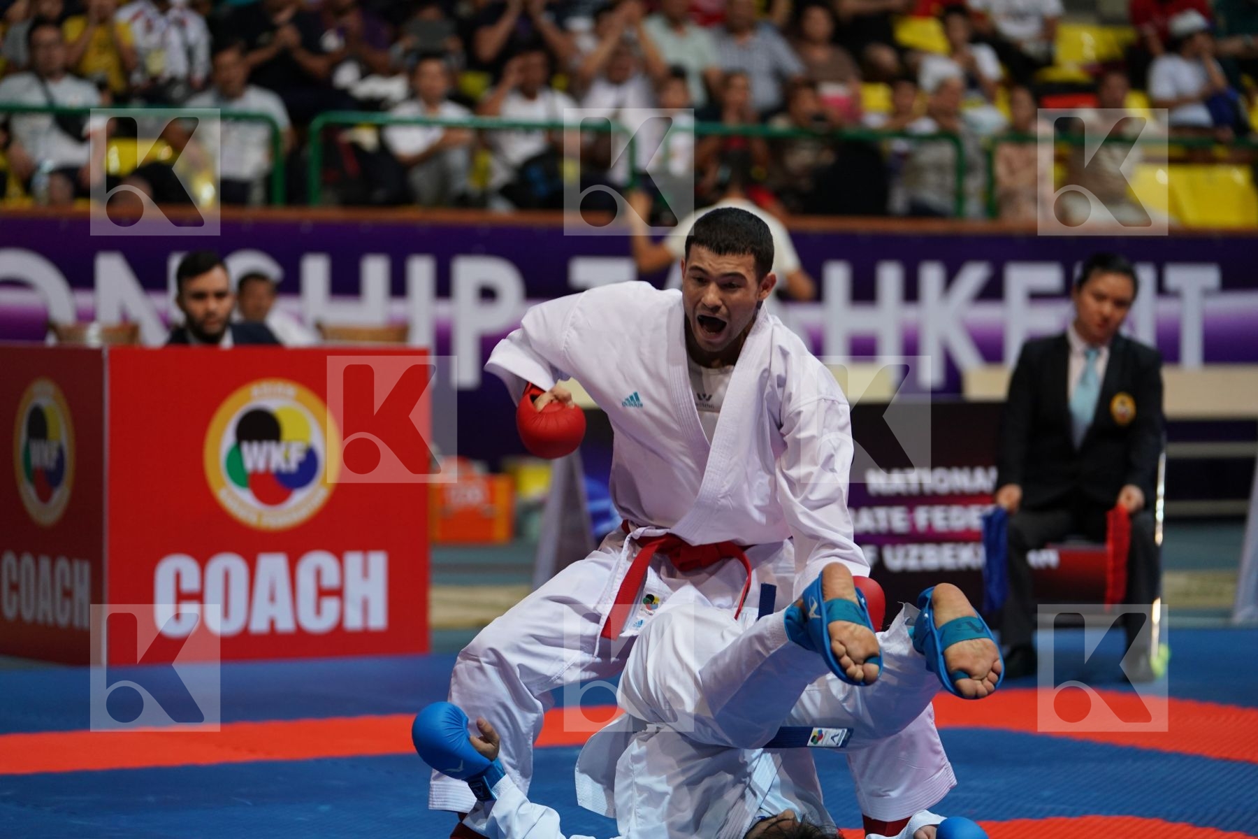 AKTAUOV ANDREY (KAZAKHSTAN) vs ALHARBI ABDULLAH (SAUDI ARABIA) in Senior Male Kumite -55 Kg - Final bout