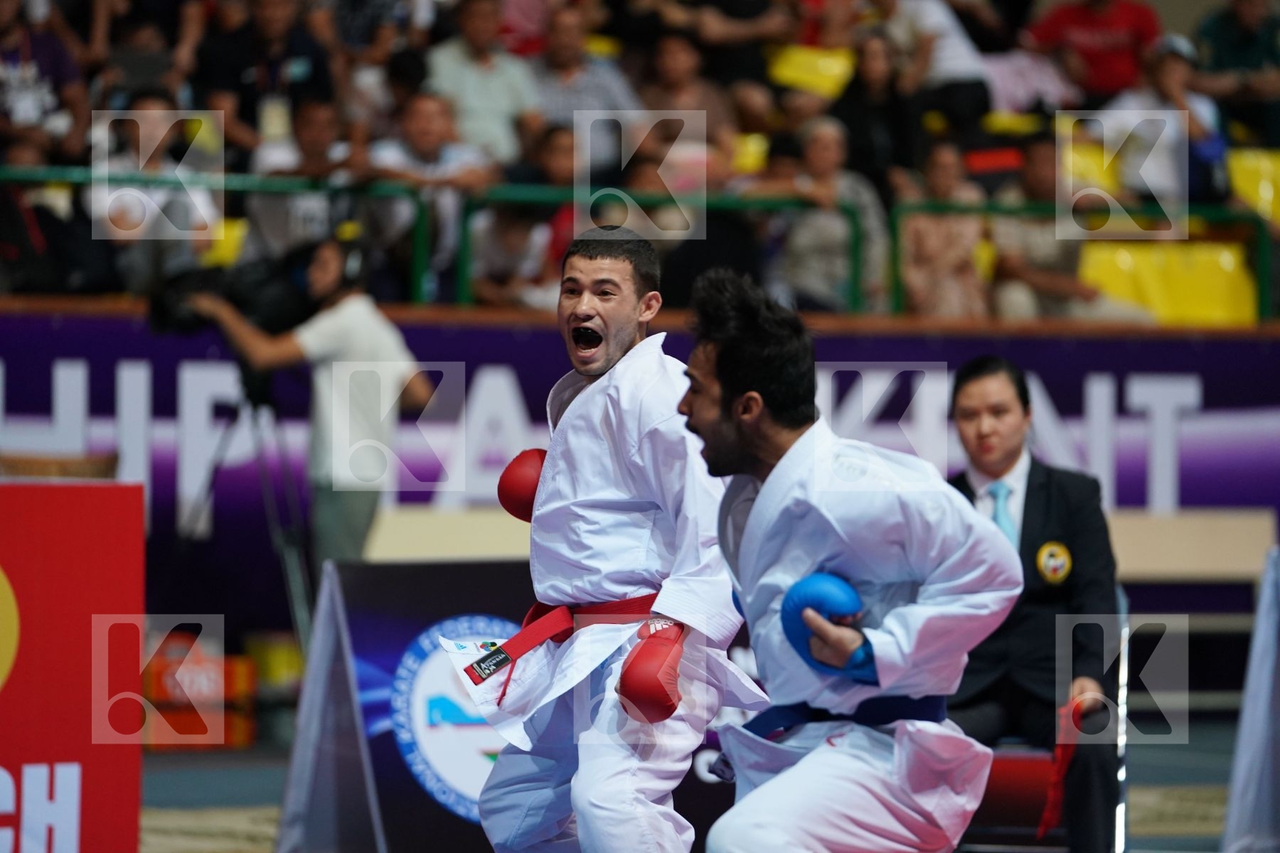 AKTAUOV ANDREY (KAZAKHSTAN) vs ALHARBI ABDULLAH (SAUDI ARABIA) in Senior Male Kumite -55 Kg - Final bout