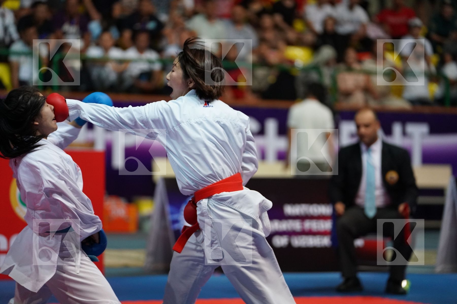 MIYAHARA MIHO (JAPAN) vs BABAEVA BAKHRINISO (UZBEKISTAN) in Senior Kumite -50 Kg - Final bout