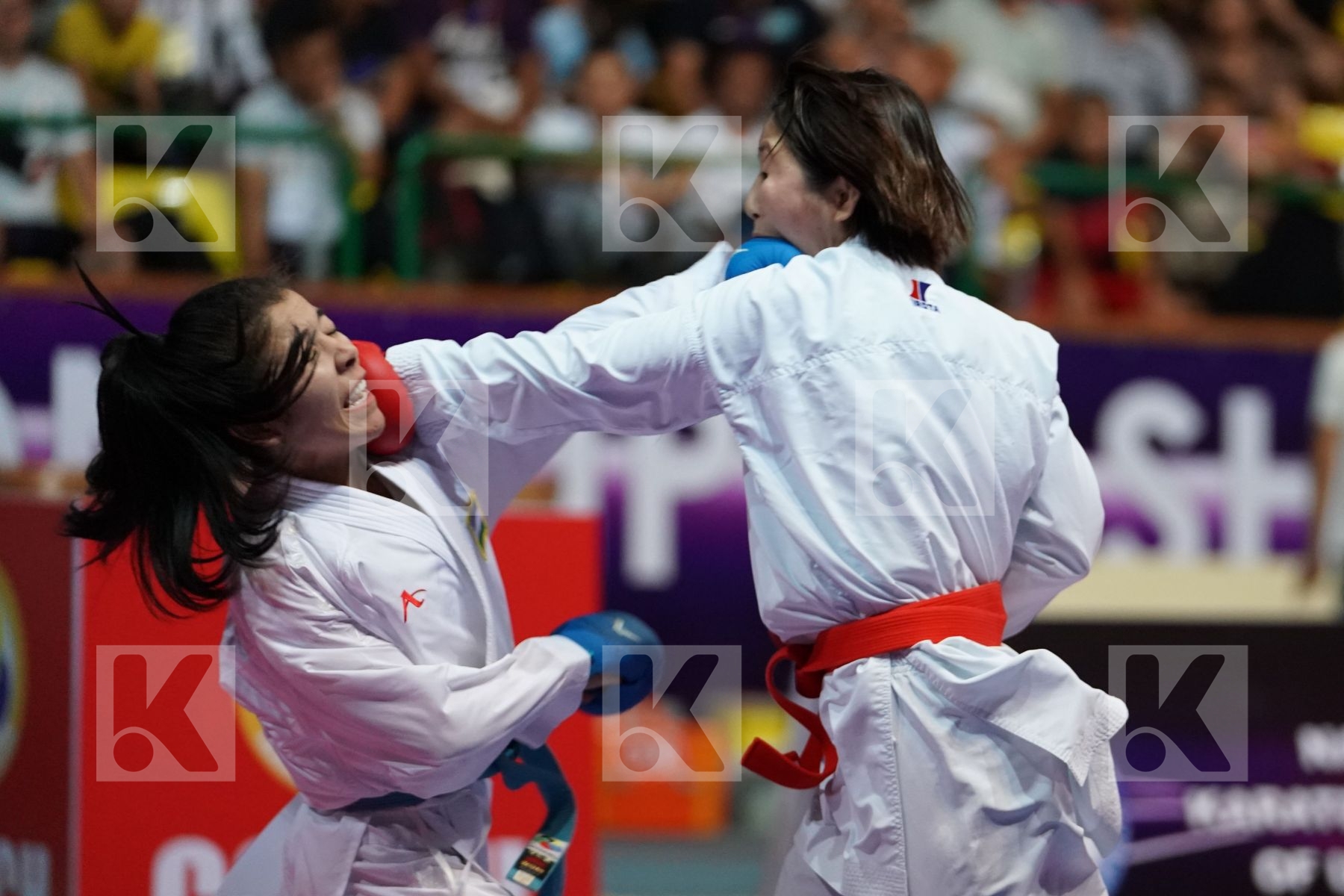 MIYAHARA MIHO (JAPAN) vs BABAEVA BAKHRINISO (UZBEKISTAN) in Senior Kumite -50 Kg - Final bout