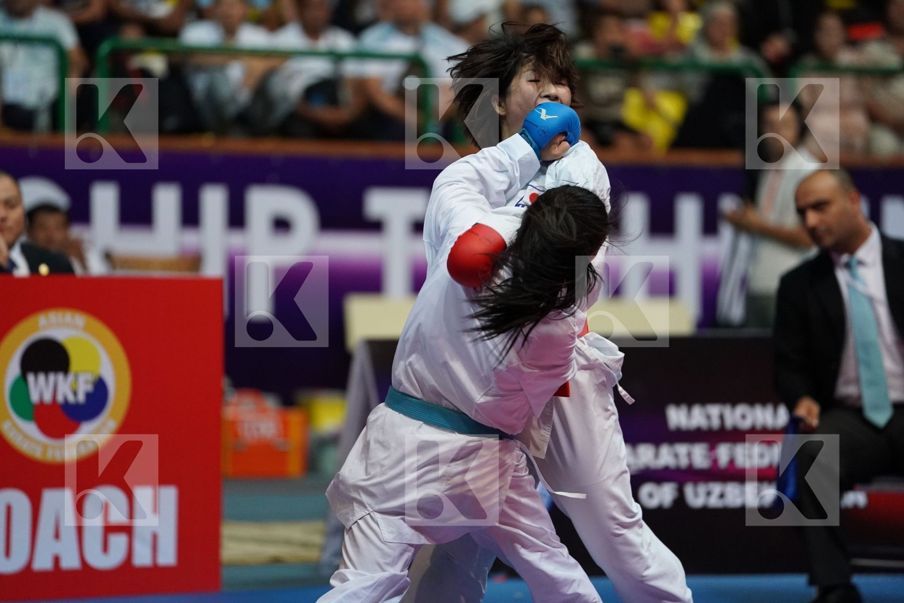 MIYAHARA MIHO (JAPAN) vs BABAEVA BAKHRINISO (UZBEKISTAN) in Senior Kumite -50 Kg - Final bout